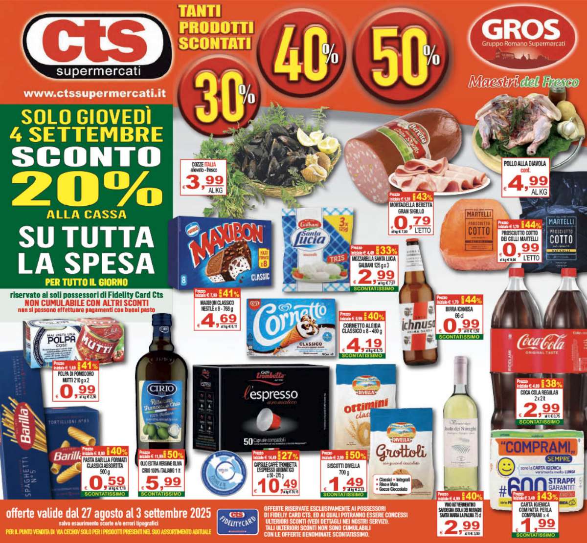 cts-supermercati - Volantino CTS supermercati valido dal 27/08 al 03/09 - page: 1