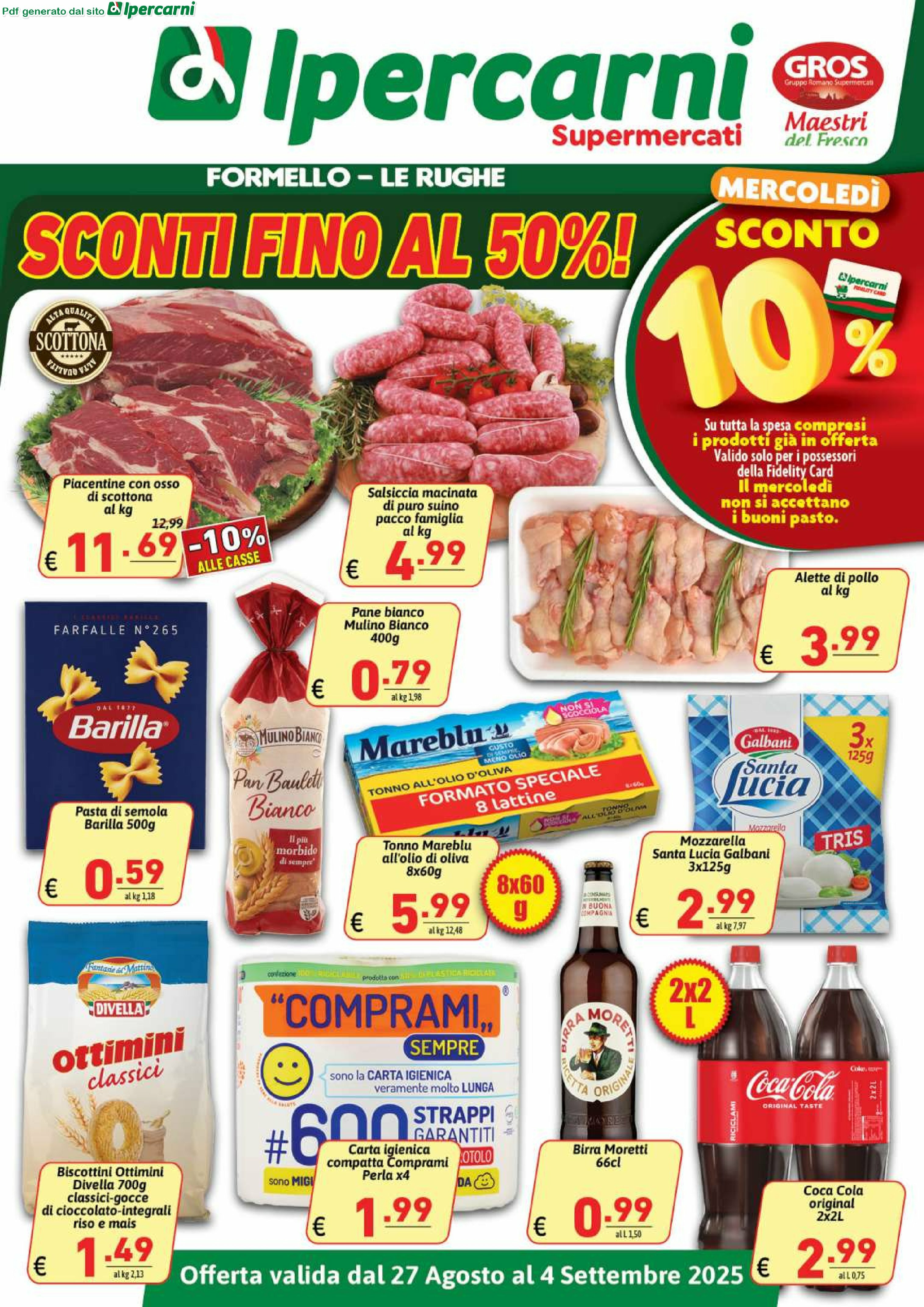 ipercarni - Volantino Ipercarni - Formello, Le Rughe valido dal 27/08 al 04/09
