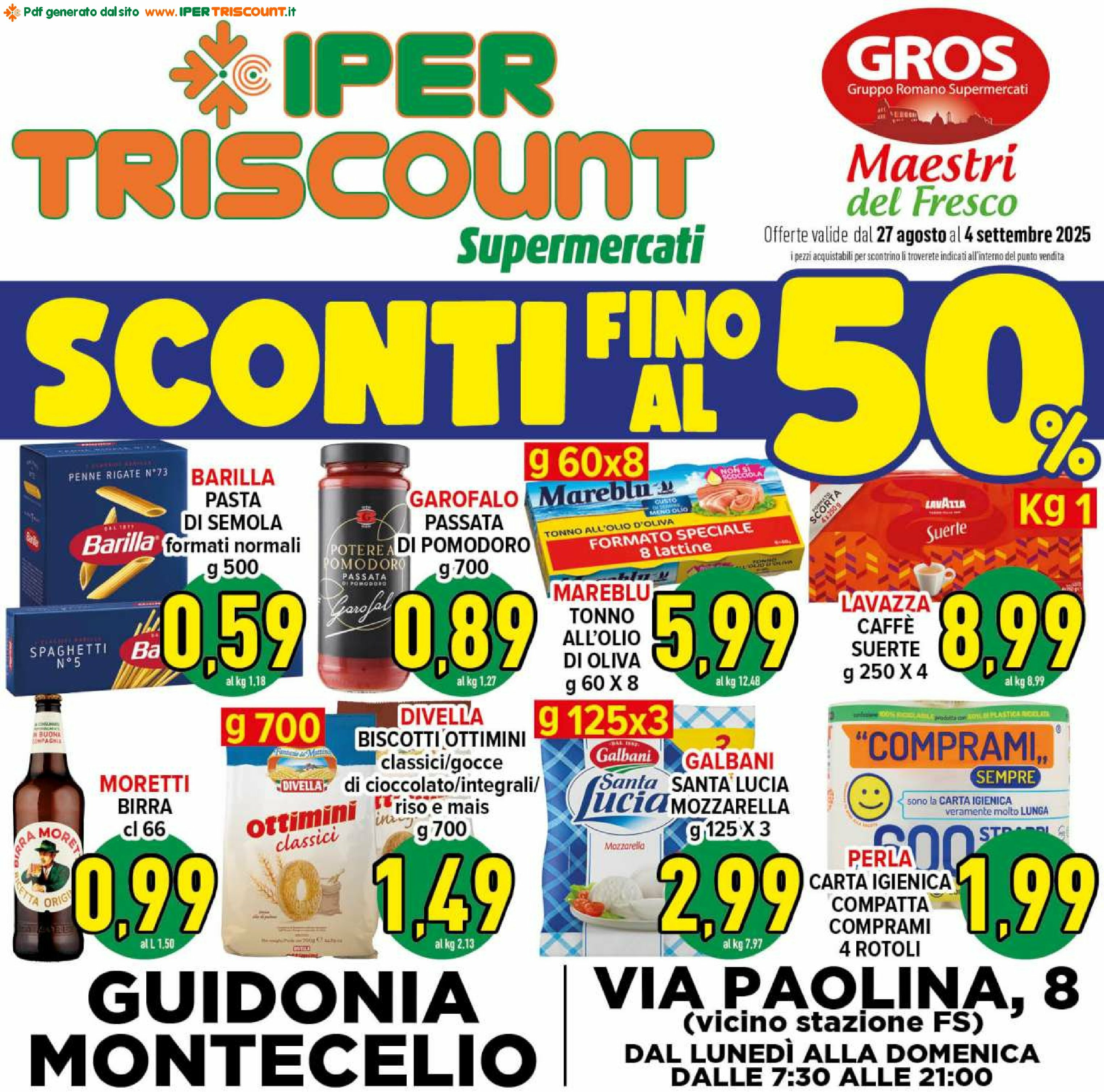 ipertriscount - Volantino Ipertriscount - Guidonia Montecelio valido dal 27/08 al 04/09