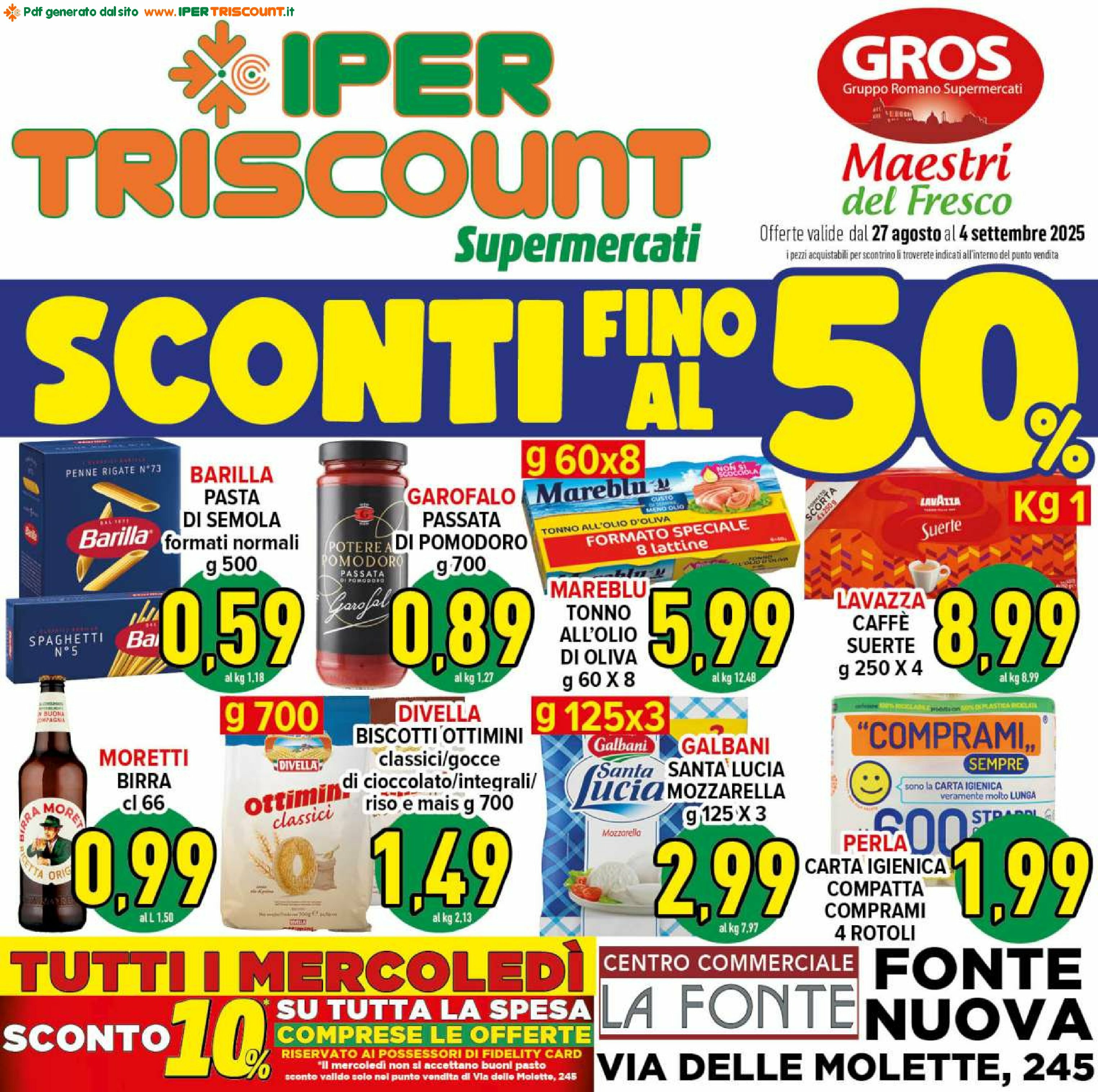 ipertriscount - Volantino Ipertriscount - Fonte Nuova valido dal 27/08 al 04/09