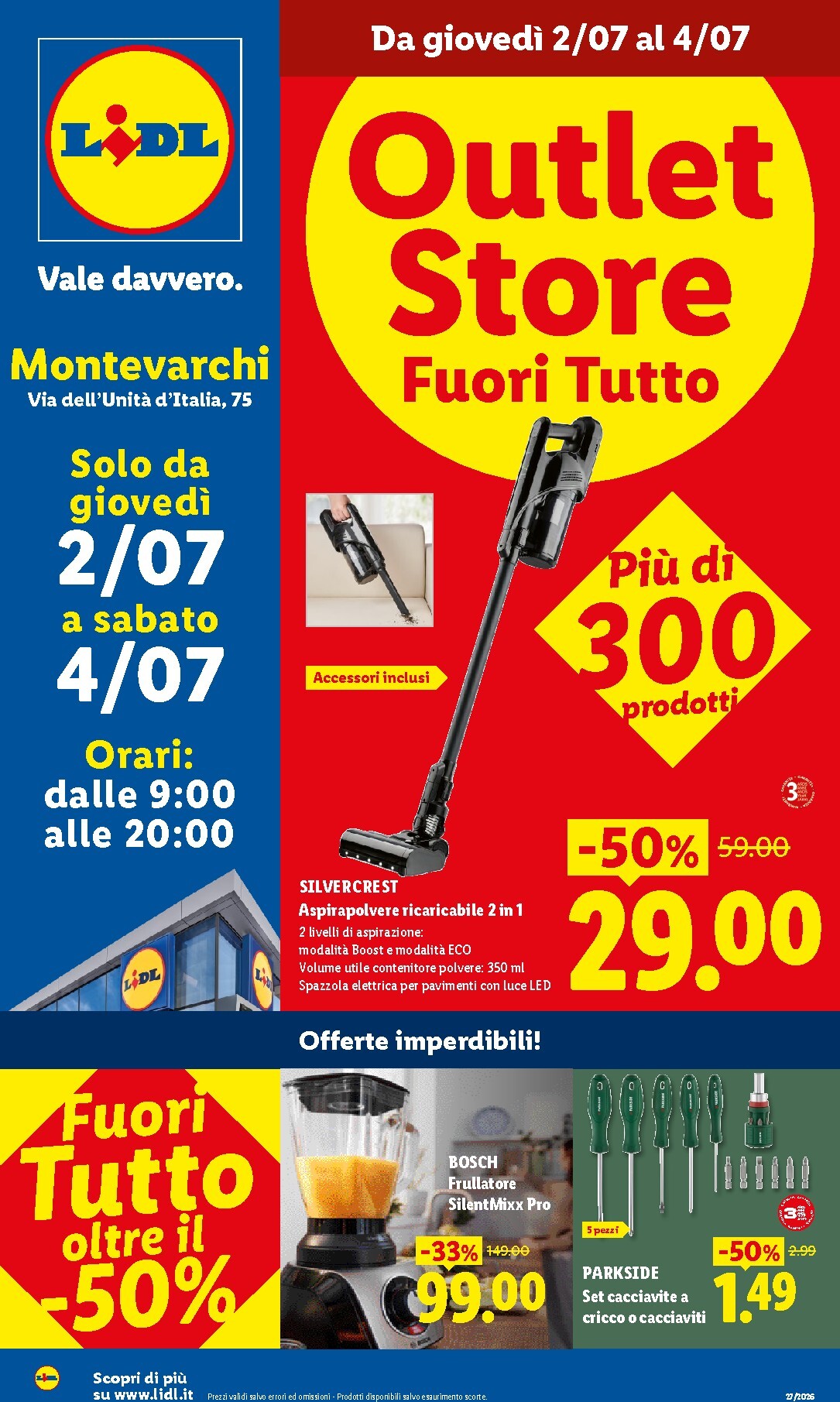 lidl - Volantino Lidl - Outlet Store Montevarchi per la prossima settimana dal giovedì 02/07/2026 al sabato 04/07/2026 - page: 1