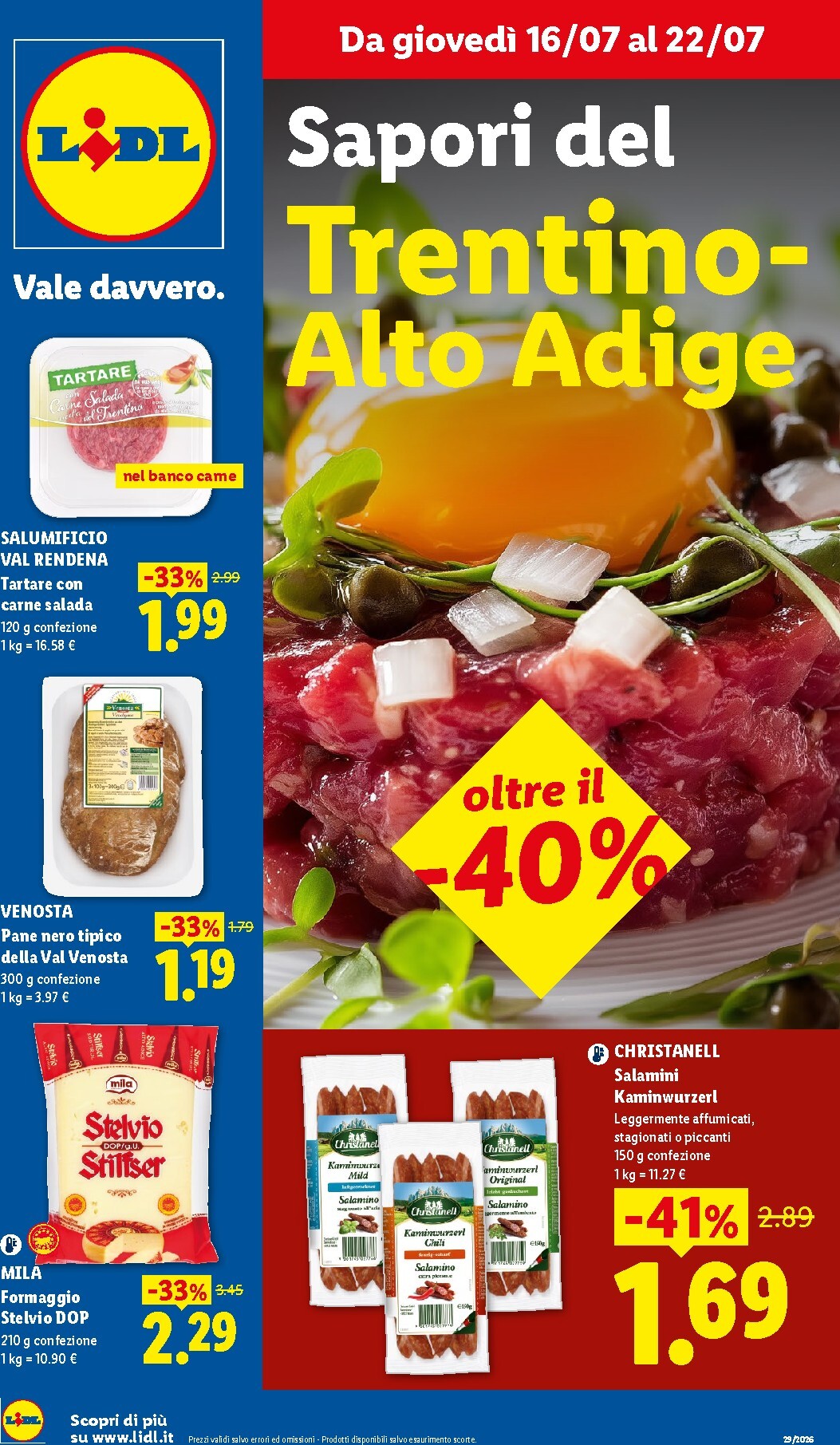 lidl - Volantino Lidl - Sapori del Trentino-Alto Adige per la prossima settimana dal giovedì 16/07/2026 al mercoledì 22/07/2026