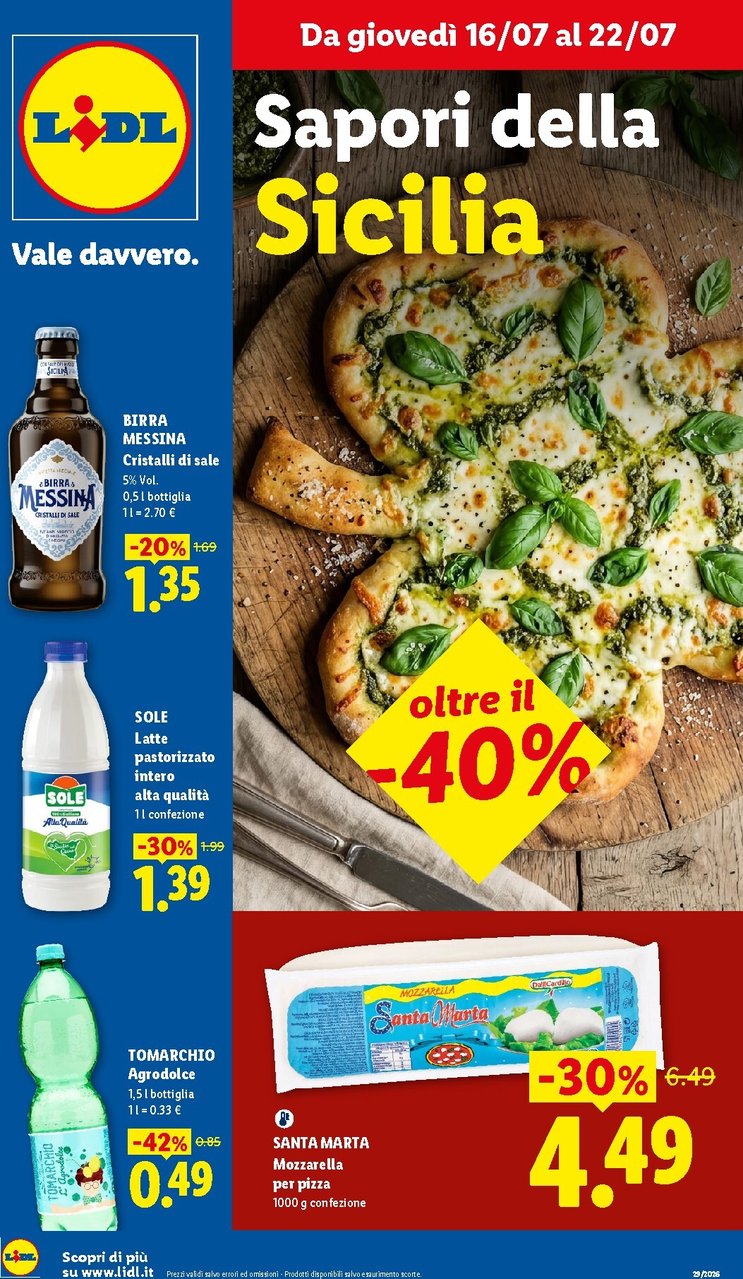 lidl - Volantino Lidl - Sapori della Sicilia per la prossima settimana dal giovedì 16/07/2026 al mercoledì 22/07/2026