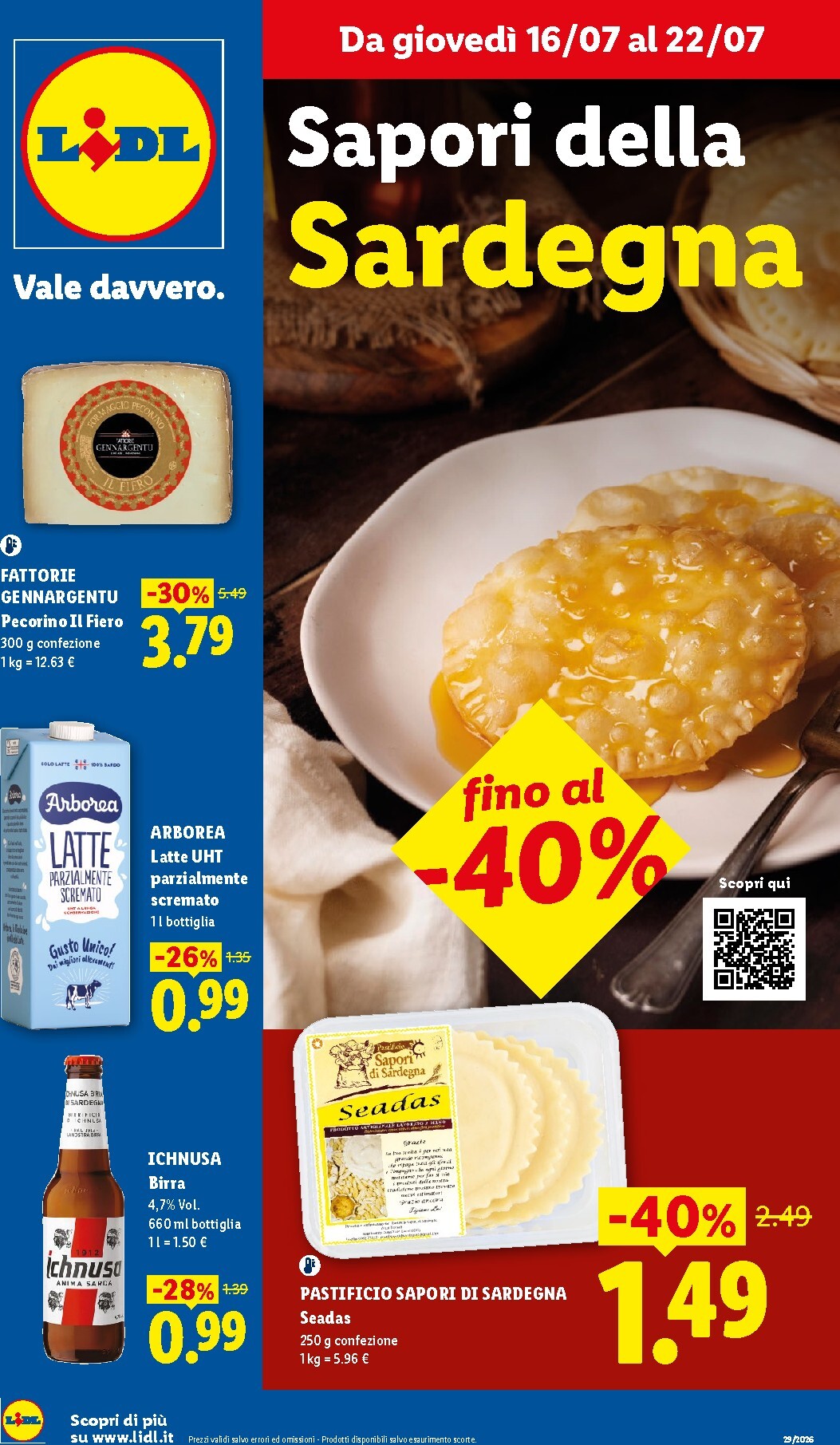 lidl - Volantino Lidl - Sapori della Sardegna per la prossima settimana dal giovedì 16/07/2026 al mercoledì 22/07/2026