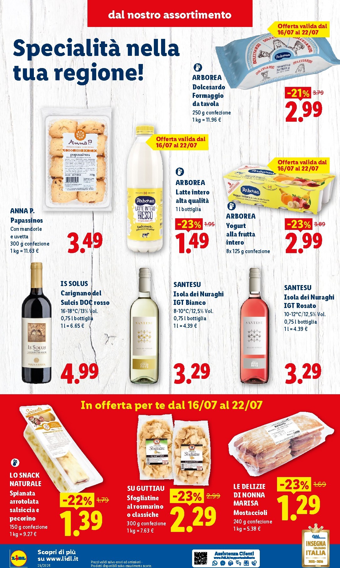 lidl - Volantino Lidl - Sapori della Sardegna per la prossima settimana dal giovedì 16/07/2026 al mercoledì 22/07/2026 - page: 4