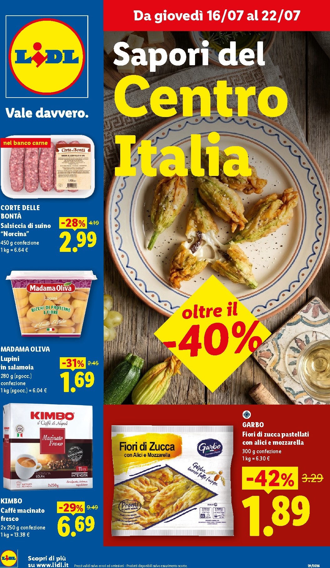 lidl - Volantino futuro Lidl - Sapori del Centro Italia valido dal giovedì 16/07/2026 al mercoledì 22/07/2026