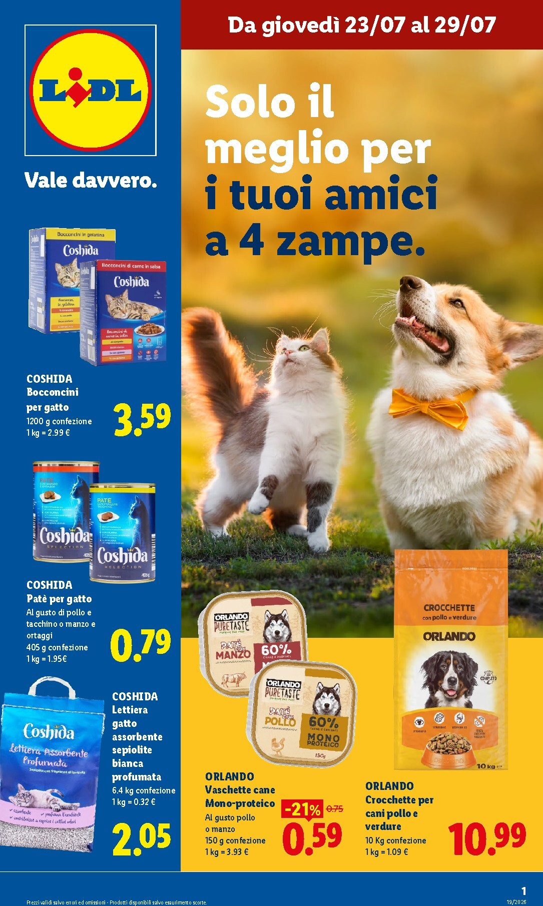 lidl - Volantino attuale di Lidl - Per i tuoi amici a 4 zampe valido dal giovedì 23/07/2026 al mercoledì 29/07/2026