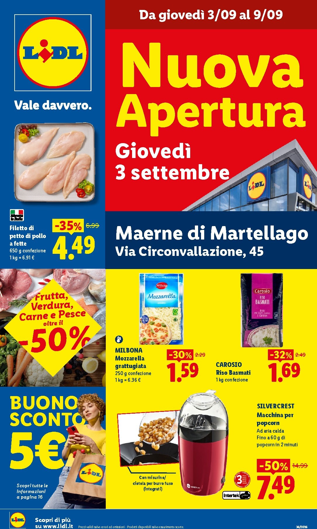 lidl - Volantino Lidl - Nuova apertura - Maerne di Martellago per la prossima settimana dal giovedì 03/09/2026 al mercoledì 09/09/2026