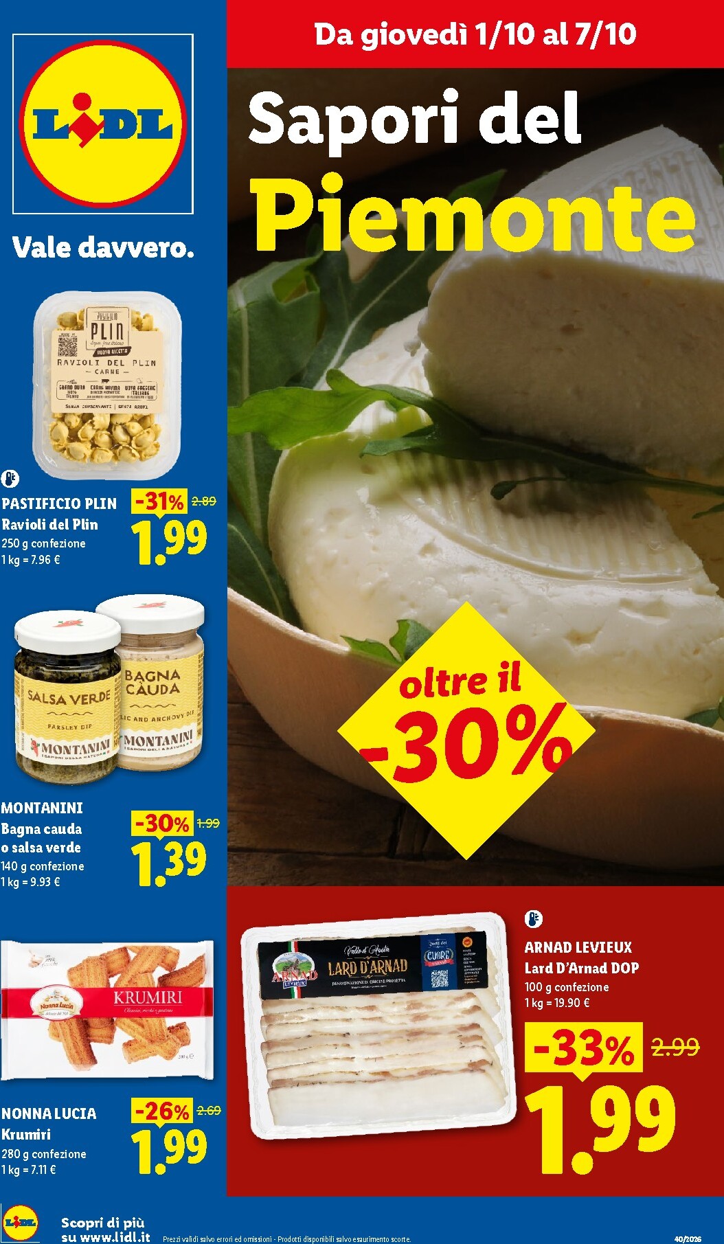lidl - Volantino Lidl - Piemonte per la prossima settimana dal giovedì 01/10/2026 al mercoledì 07/10/2026