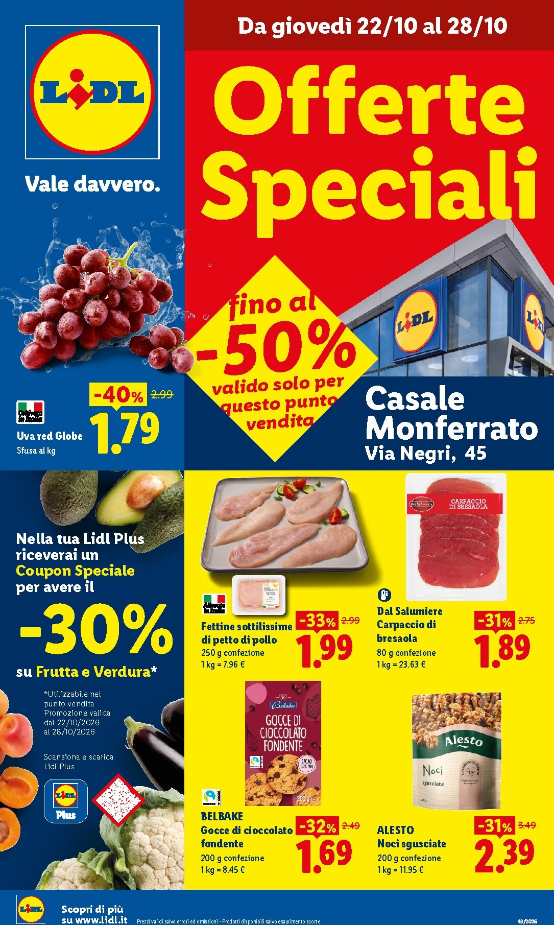 lidl - Volantino Lidl - Casale Monferrato per la prossima settimana dal giovedì 22/10/2026 al mercoledì 28/10/2026