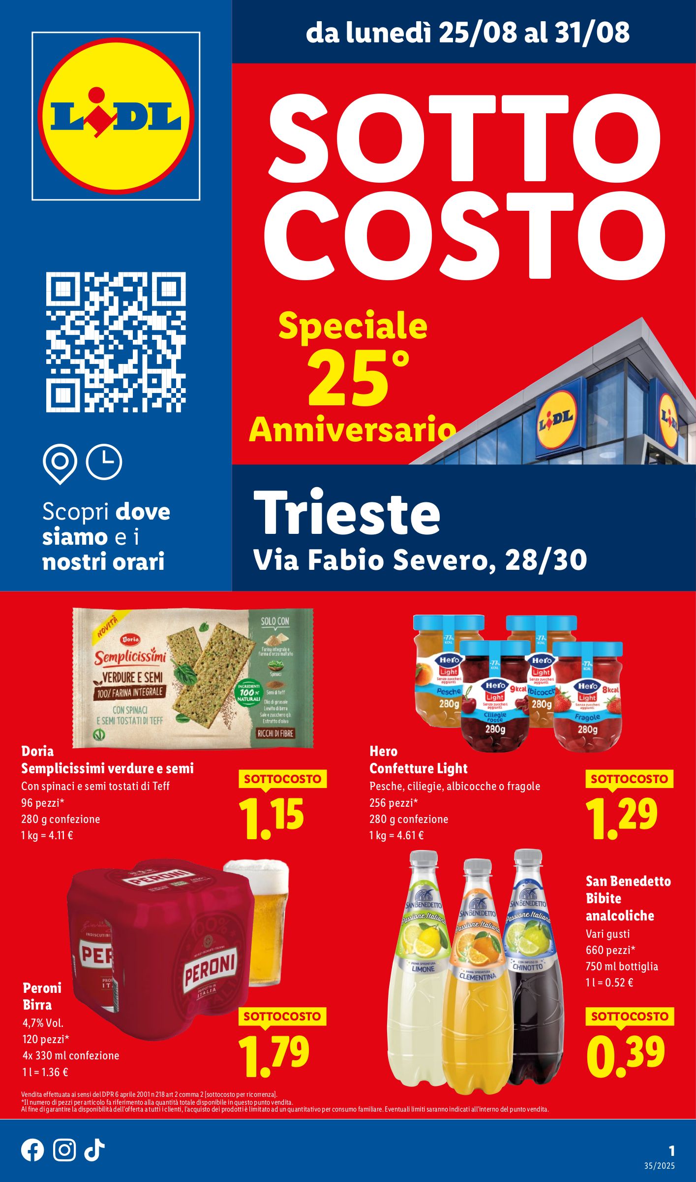 lidl - Volantino Lidl - Speciale Anniversario Trieste valido dal 25/08 al 31/08