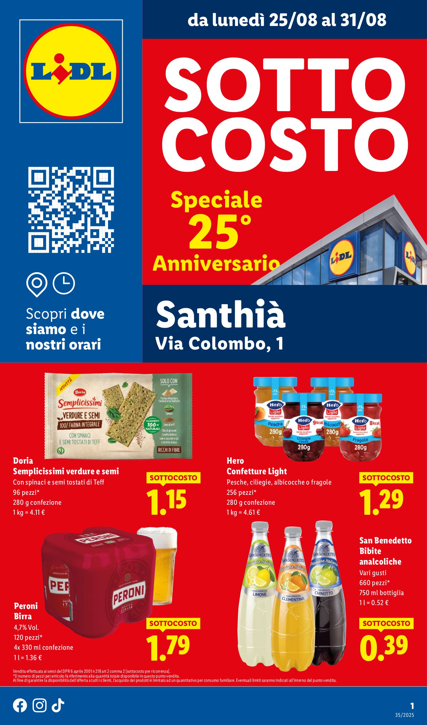 lidl - Volantino Lidl - Speciale Anniversario Santhià valido dal 25/08 al 31/08