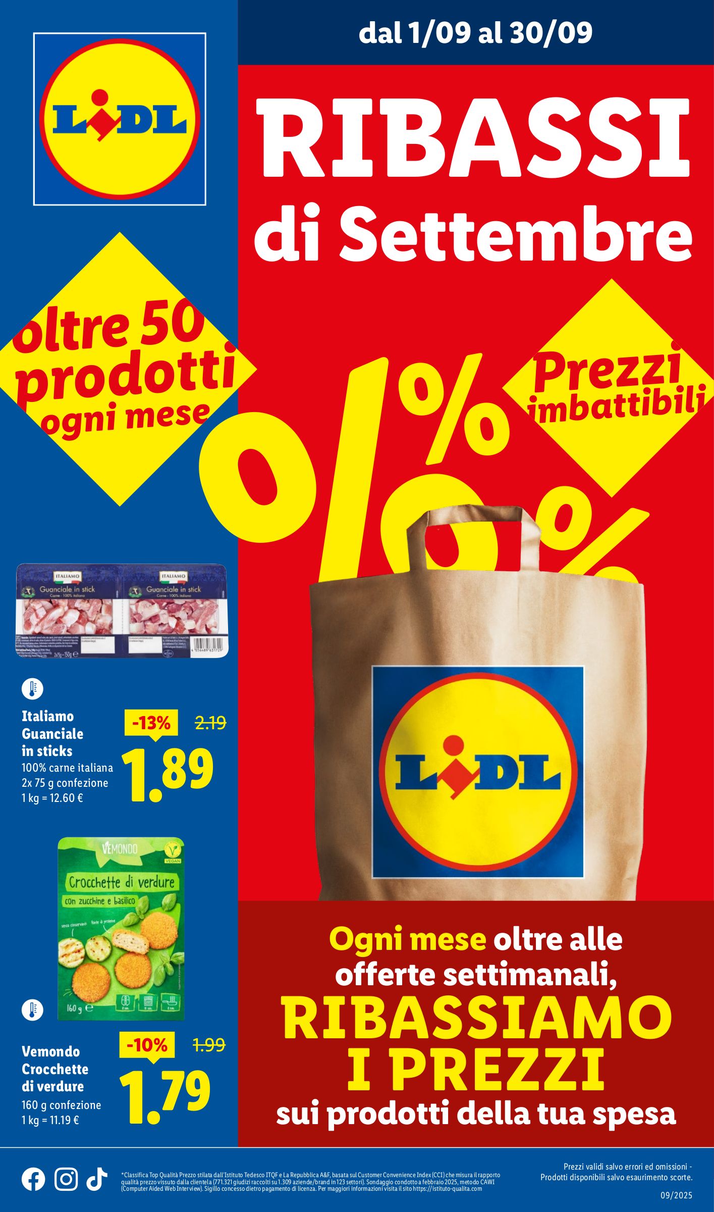 lidl - Volantino Lidl - Ribassati del mese valido dal 01/09 al 30/09