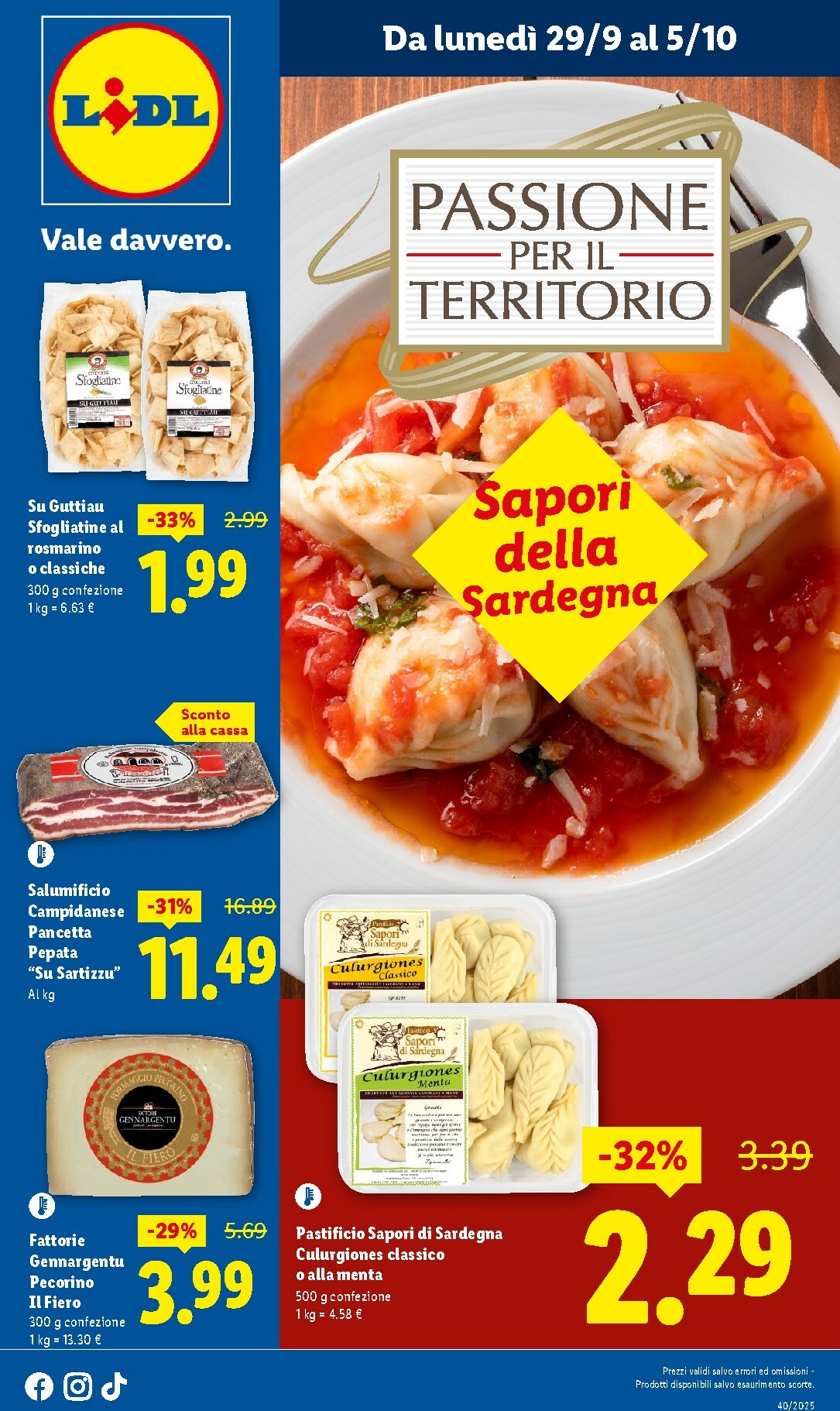 lidl - Volantino Lidl - Sapori della Sardegna valido dal 29/09 al 05/10