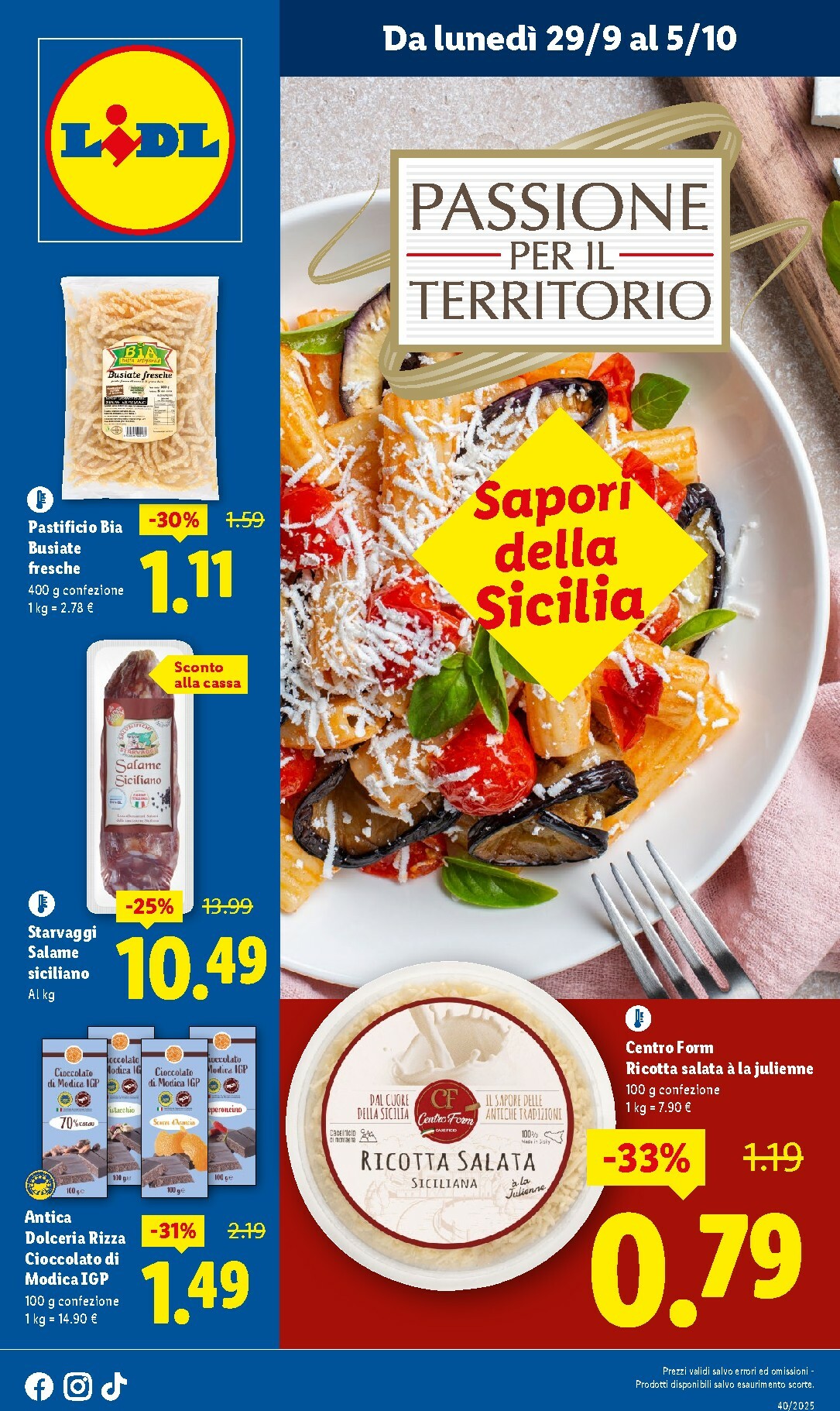 lidl - Volantino Lidl - Sapori della Sicilia valido dal 29/09 al 05/10