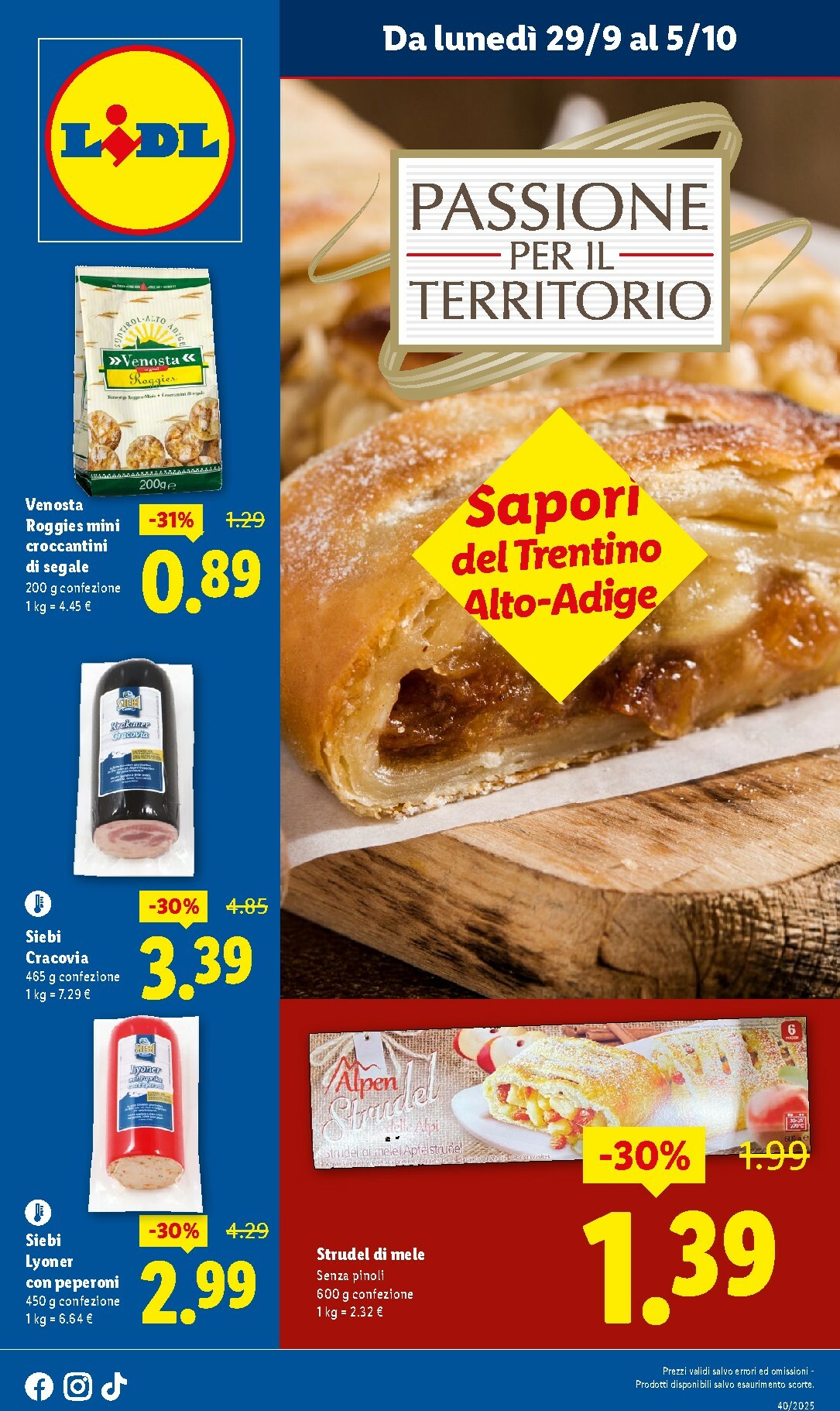lidl - Volantino Lidl - Sapori del Trentino Alto-Adige valido dal 29/09 al 05/10