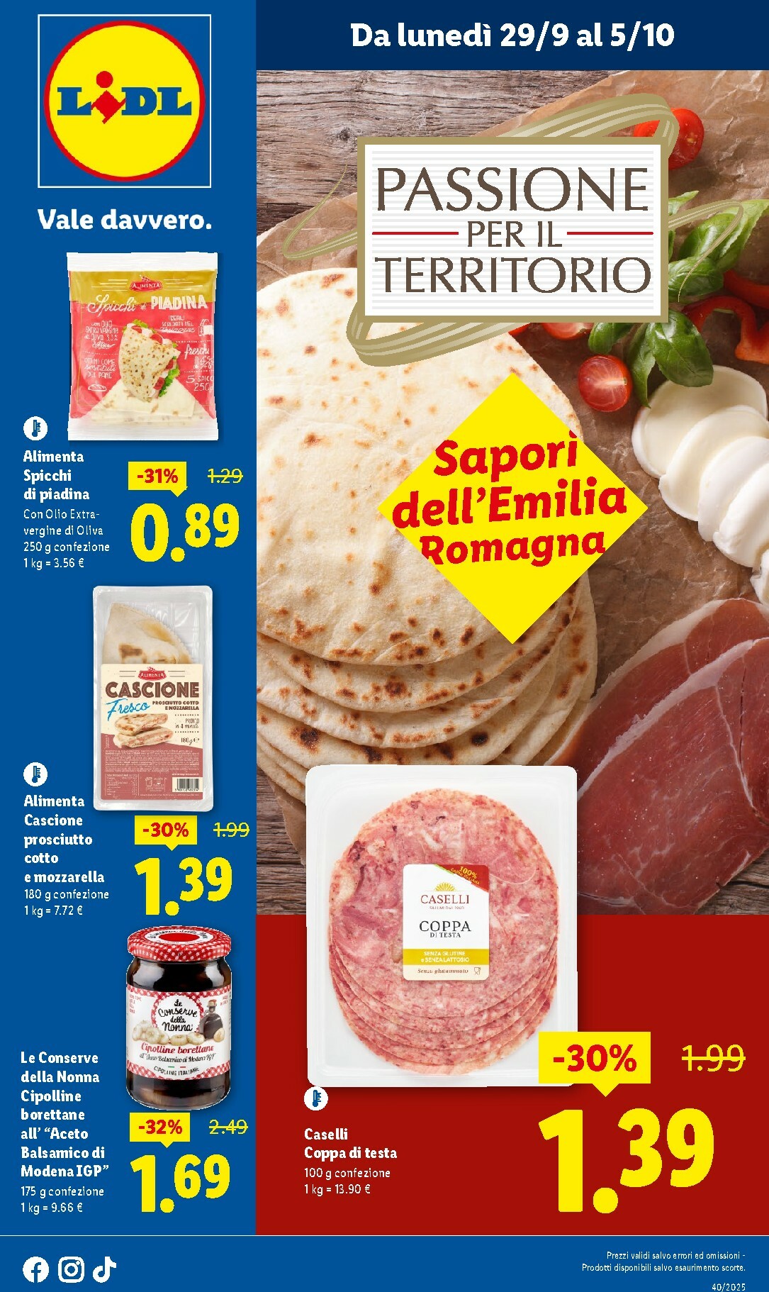 lidl - Volantino Lidl - Sapori dell'Emilia Romagna valido dal 29/09 al 05/10