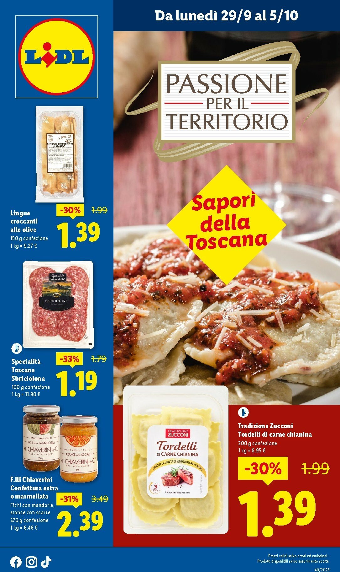 lidl - Volantino Lidl - Sapori della Toscana valido dal 29/09 al 05/10