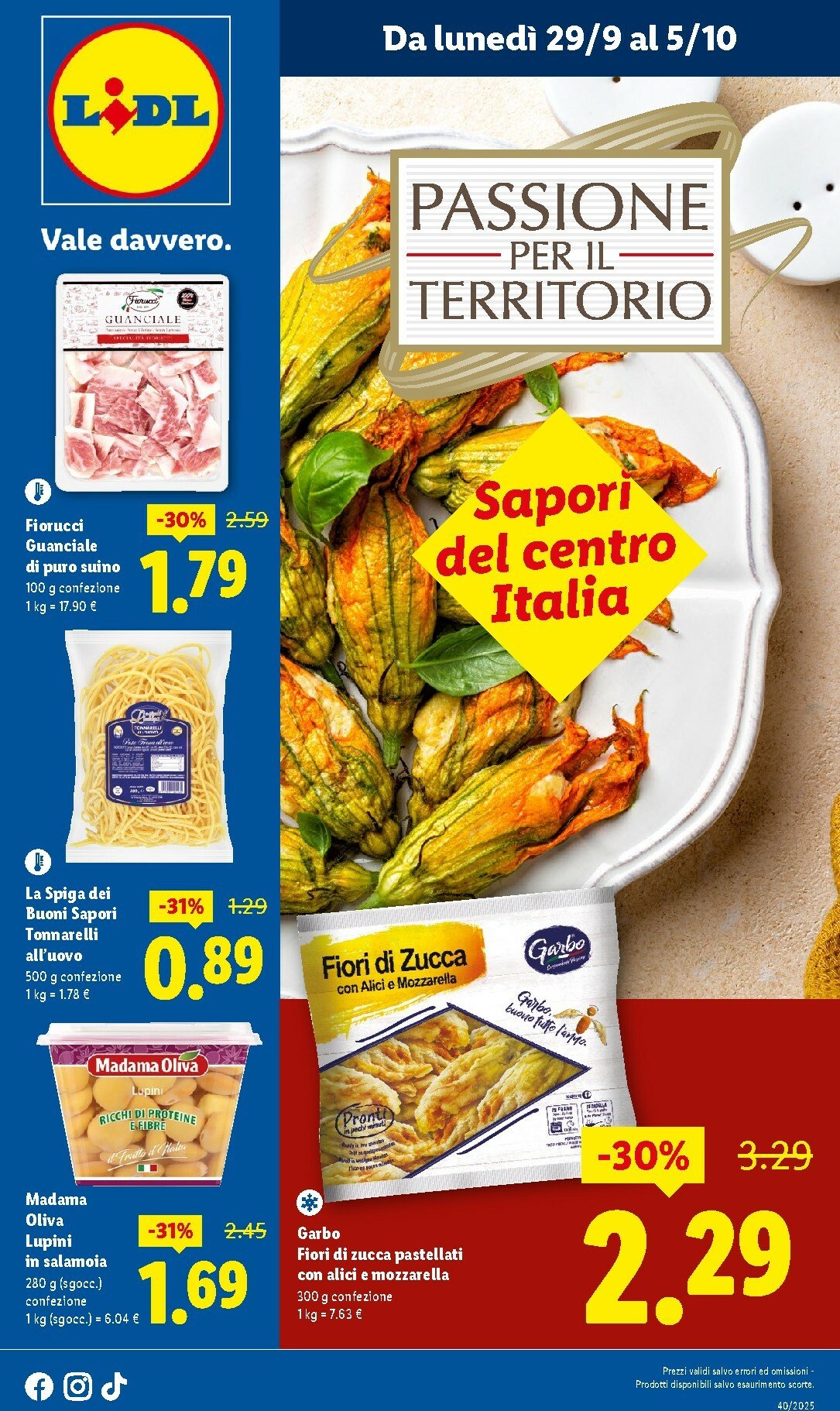 lidl - Volantino Lidl - Sapori del Centro Italia valido dal 29/09 al 05/10