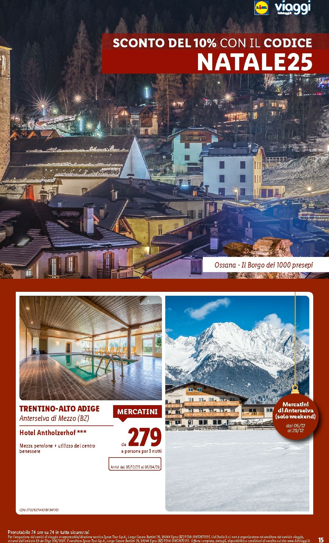 lidl - Volantino Lidl - Viaggi valido dal 06/10 al 21/12 - page: 15