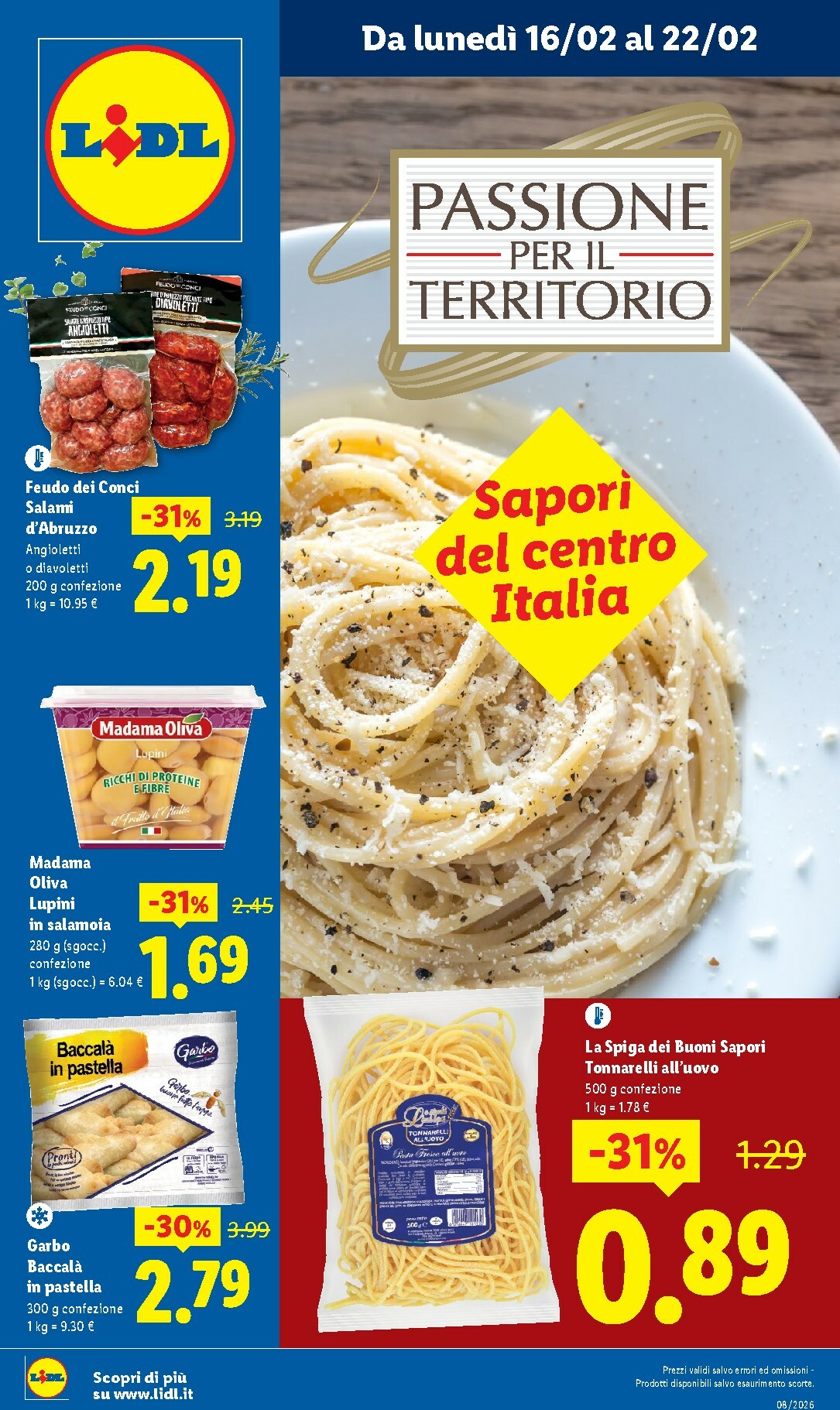 lidl - Volantino Lidl - Sapori del Centro Italia valido dal 16/02/2026 al 22/02/2026