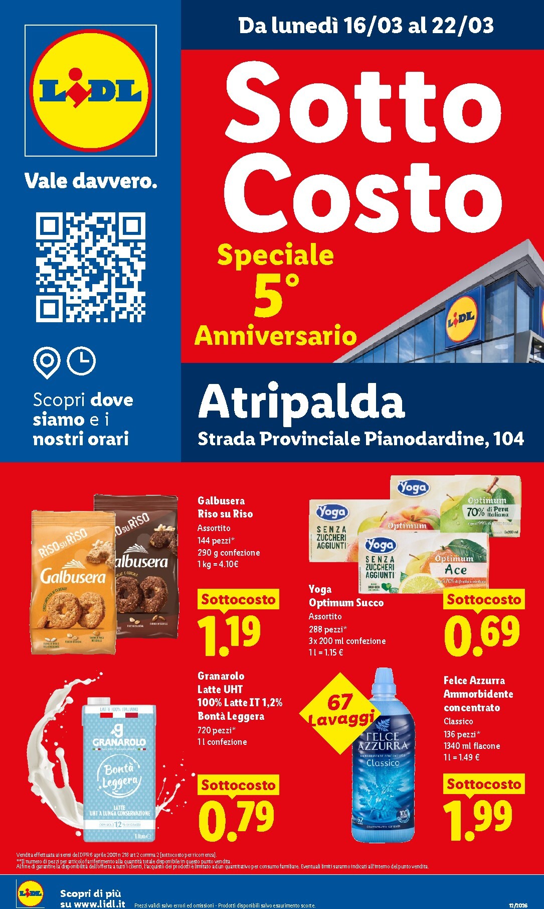 lidl - Volantino Lidl - Speciale Anniversario Atripalda valido dal 16/03/2026 al 22/03/2026 - page: 1