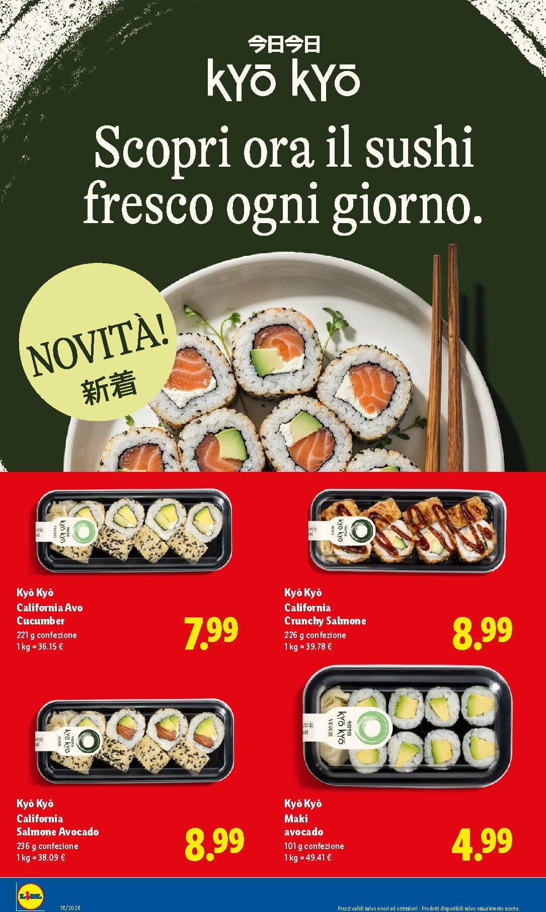 lidl - Volantino attuale di Lidl - Il Sushi fresco ogni giorno valido dal lunedì 13/04/2026 al mercoledì 22/04/2026