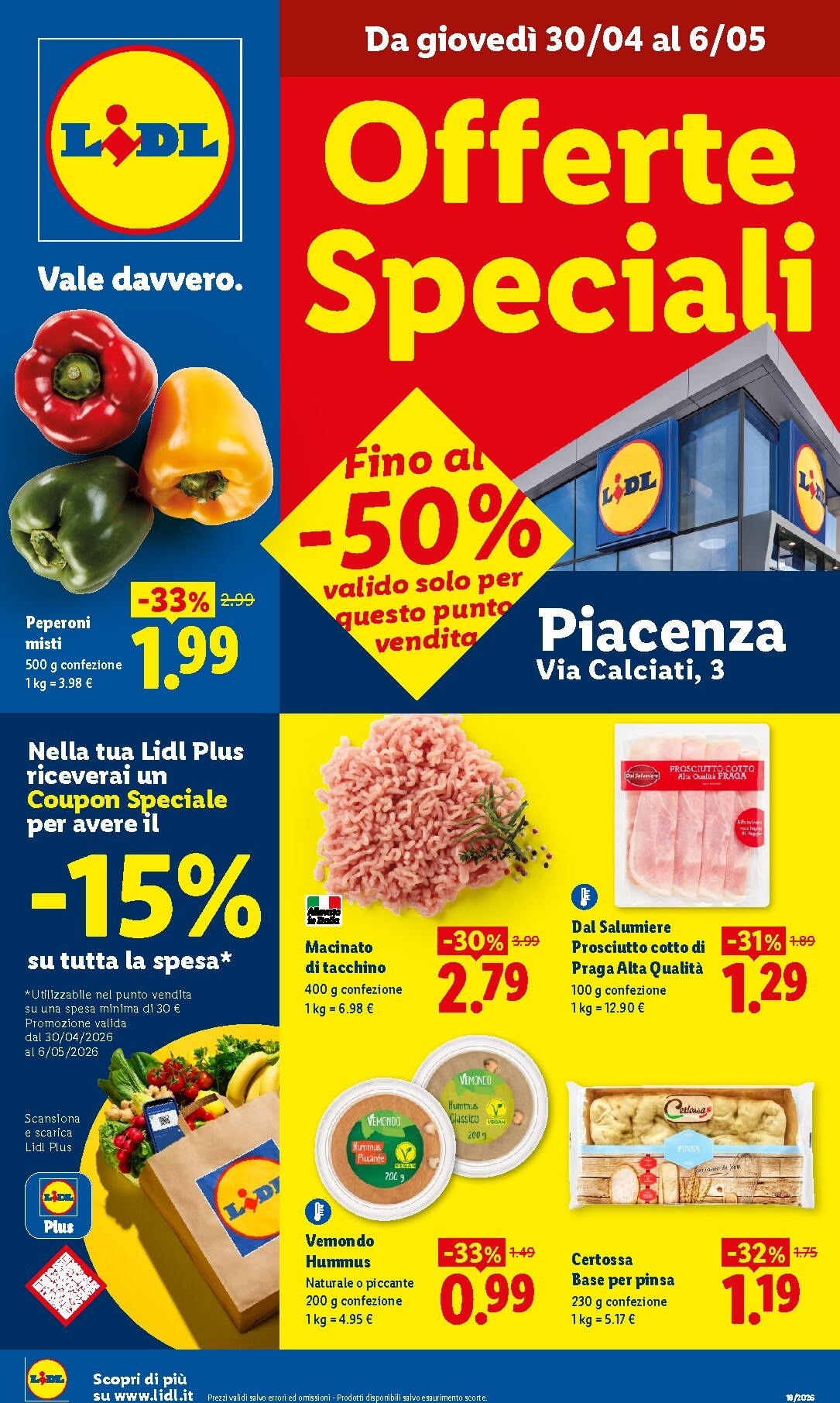lidl - Volantino Lidl - Piacenza per la prossima settimana dal giovedì 30/04/2026 al mercoledì 06/05/2026