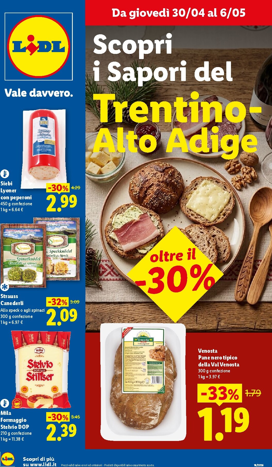 lidl - Volantino Lidl - Trentino Alto-Adige per la prossima settimana dal giovedì 30/04/2026 al mercoledì 06/05/2026