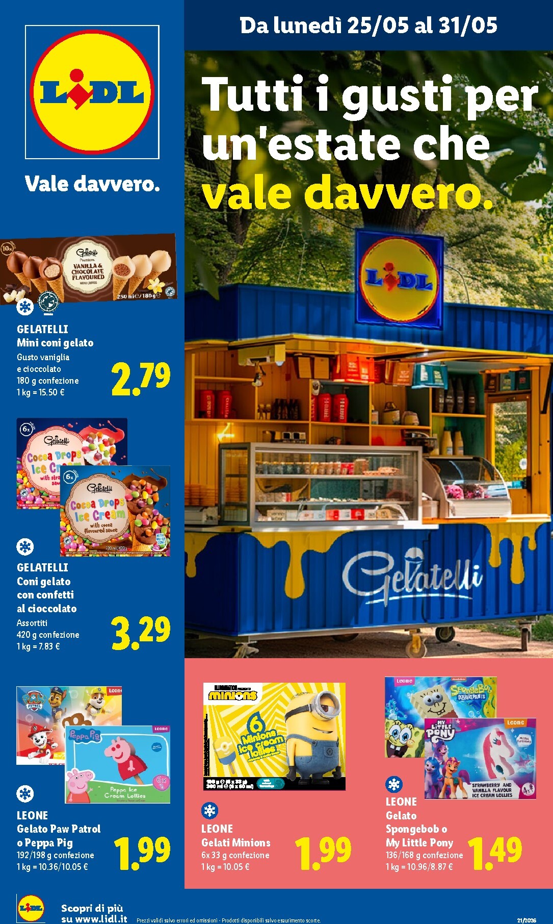 lidl - Volantino Lidl - Tutti i gusti dell'estate per la prossima settimana dal lunedì 25/05/2026 al domenica 31/05/2026