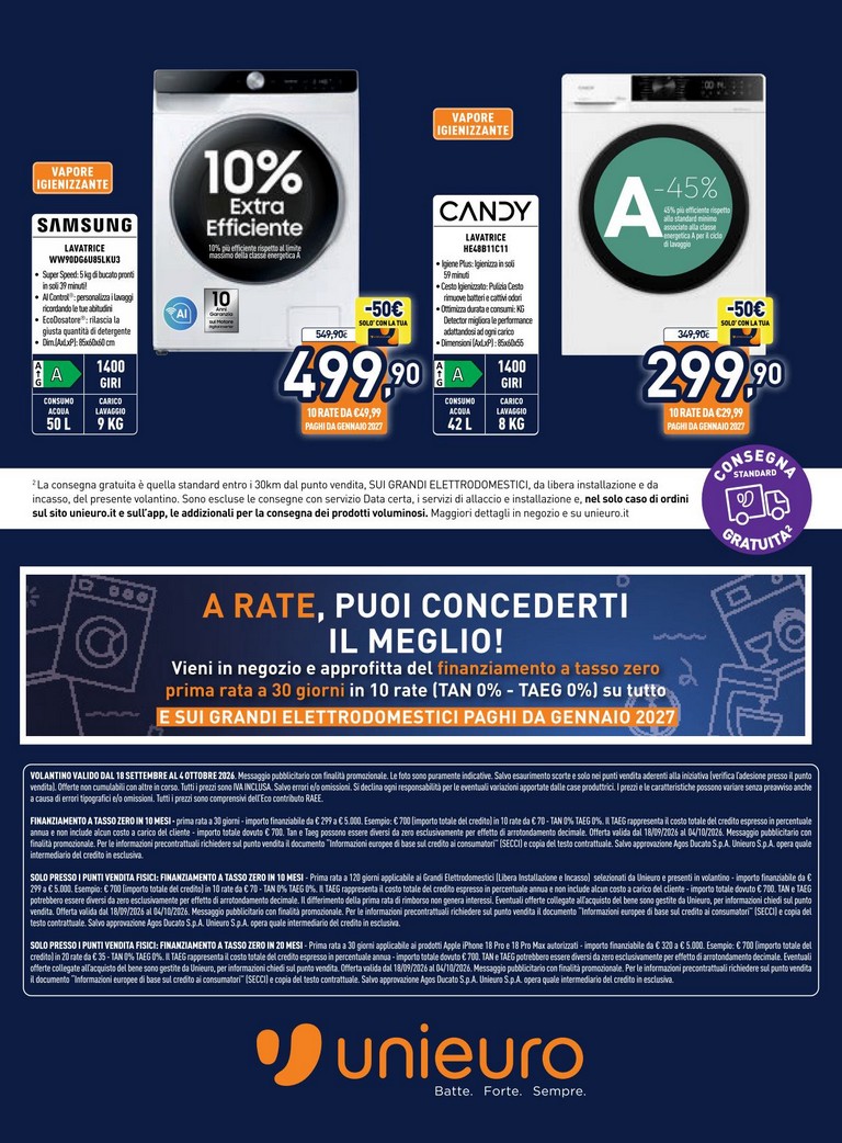 unieuro - Volantino attuale di Unieuro valido dal venerdì 18/09/2026 al domenica 04/10/2026 - page: 40