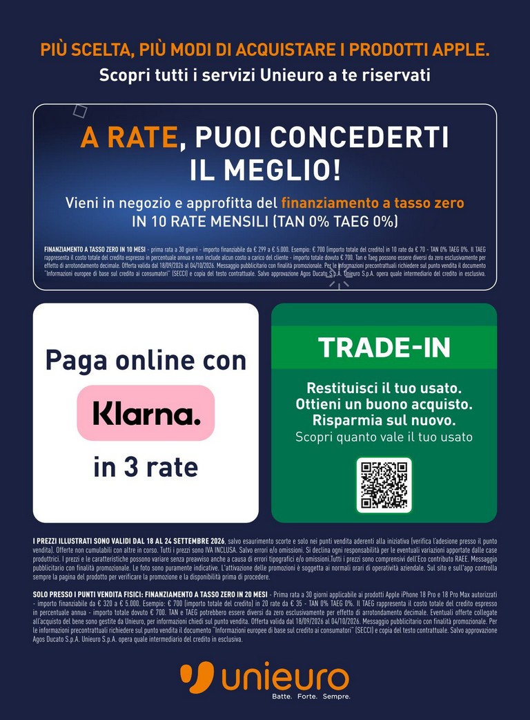 unieuro - Volantino attuale di Unieuro - Speciale Apple valido dal venerdì 18/09/2026 al giovedì 24/09/2026 - page: 19