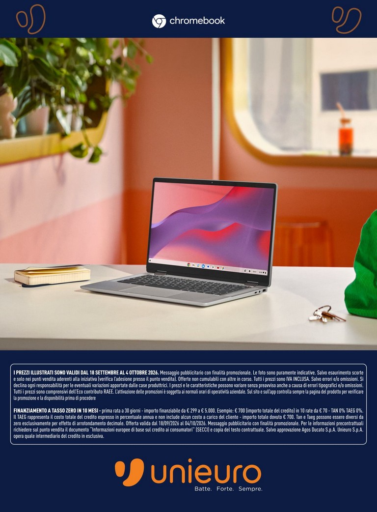 unieuro - Volantino attuale di Unieuro - Speciale Chromebook valido dal venerdì 18/09/2026 al domenica 04/10/2026 - page: 8