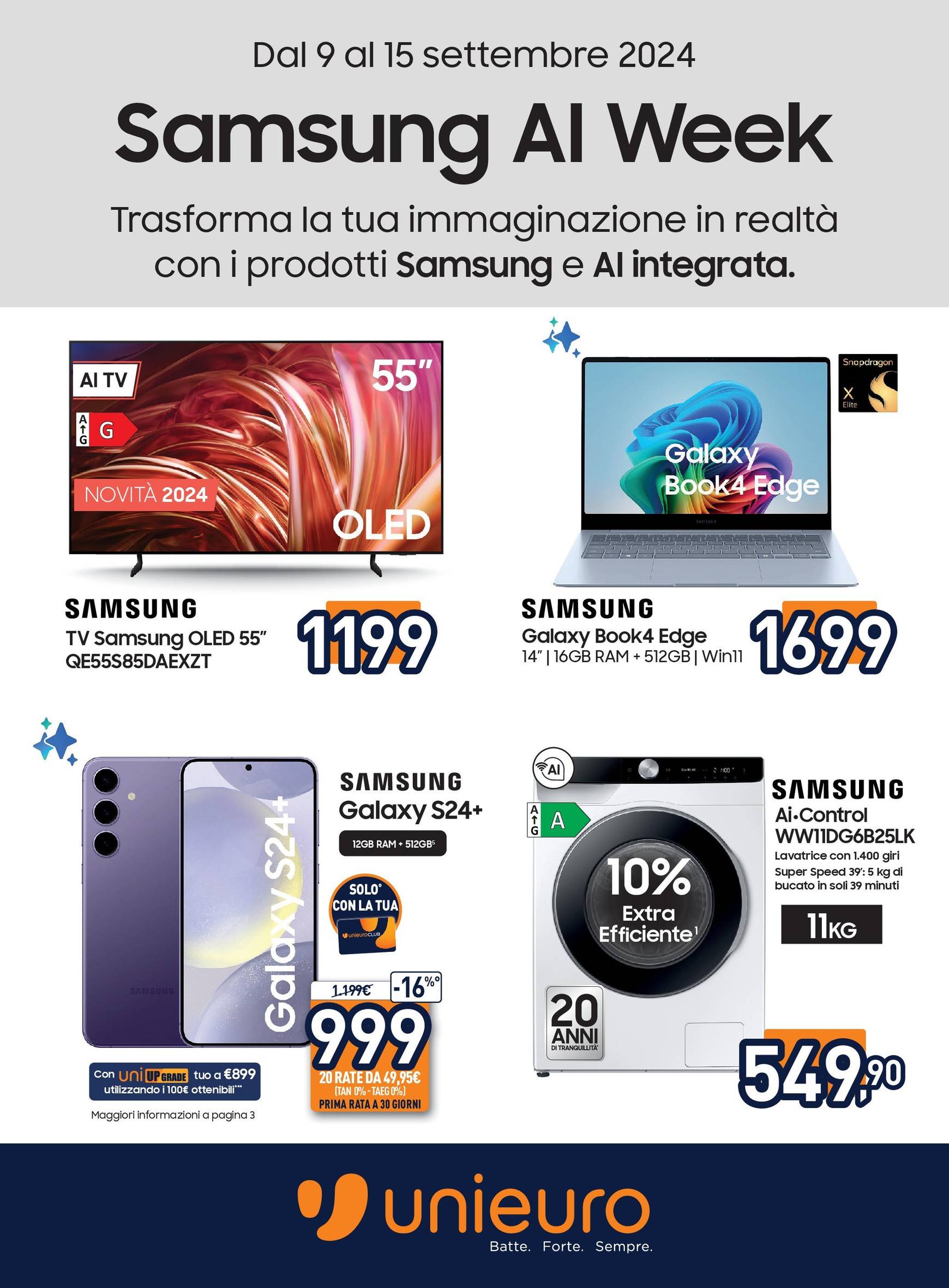 unieuro - Nuovo volantino Unieuro - Speciale Samsung week 09.09. - 15.09.