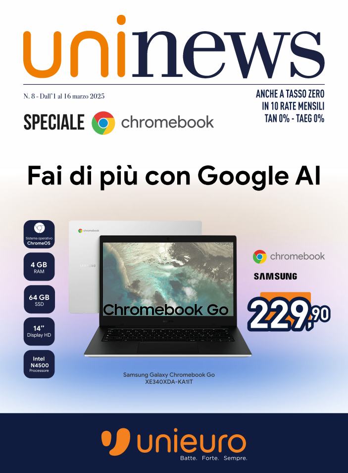 unieuro - Volantino Unieuro - Speciale Chromebook valido dal 01/03 al 16/03