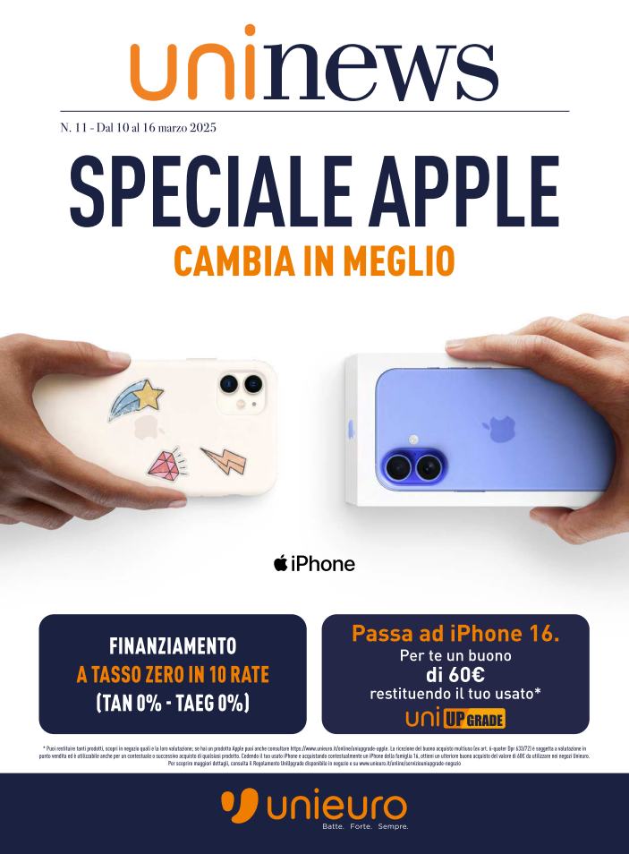 unieuro - Volantino Unieuro - Speciale Apple valido dal 10/03 al 16/03