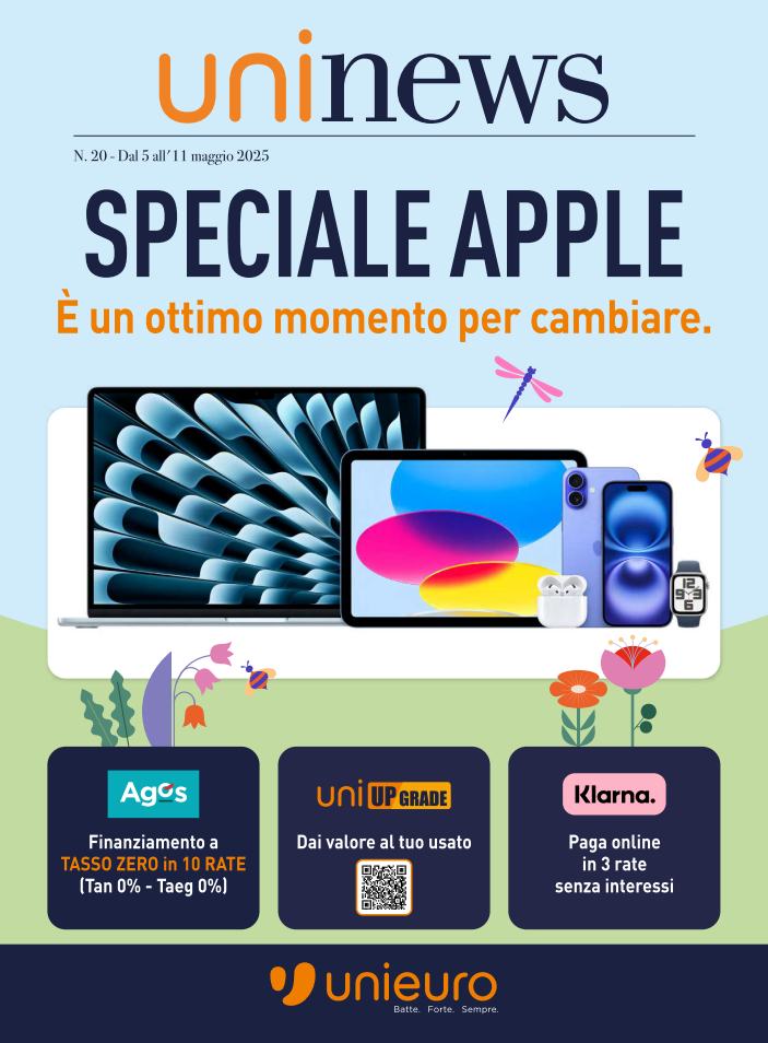 unieuro - Volantino Unieuro - Speciale Apple valido dal 05/05 al 11/05