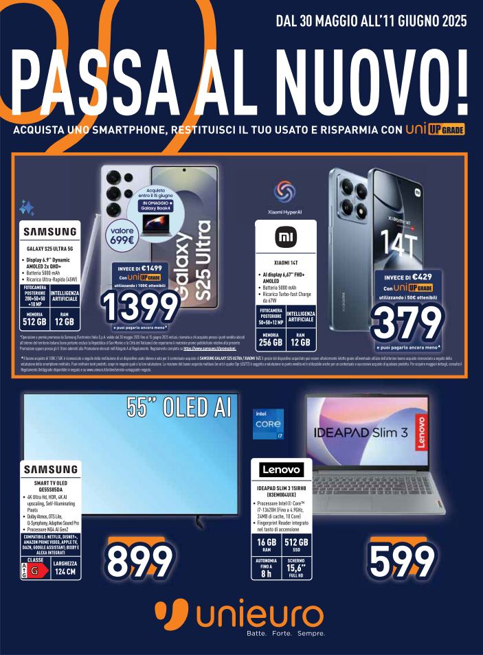 unieuro - Volantino Unieuro valido dal 30/05 al 11/06