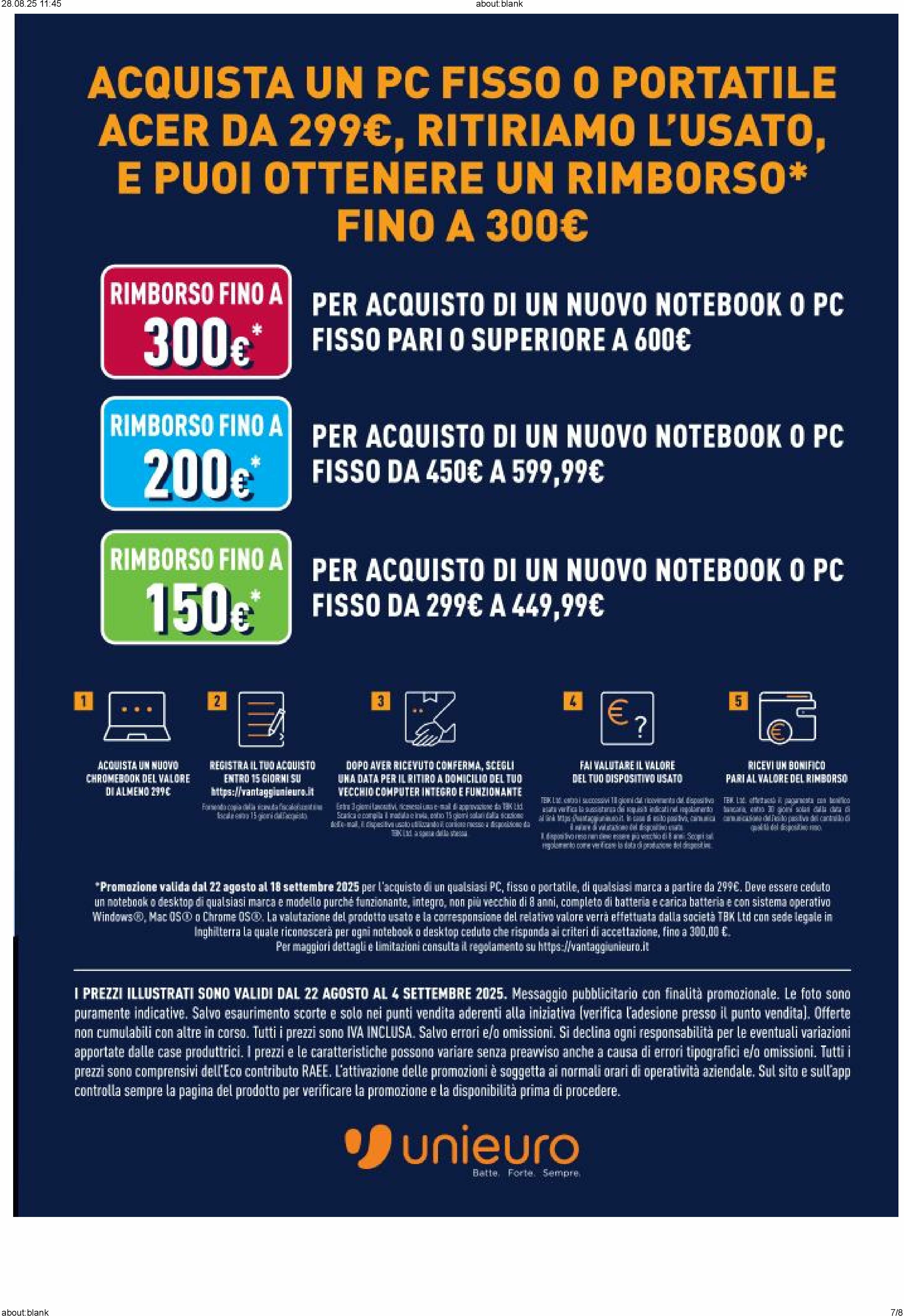 unieuro - Volantino Unieuro - Speciale Acer valido dal 22/08 al 04/09 - page: 7