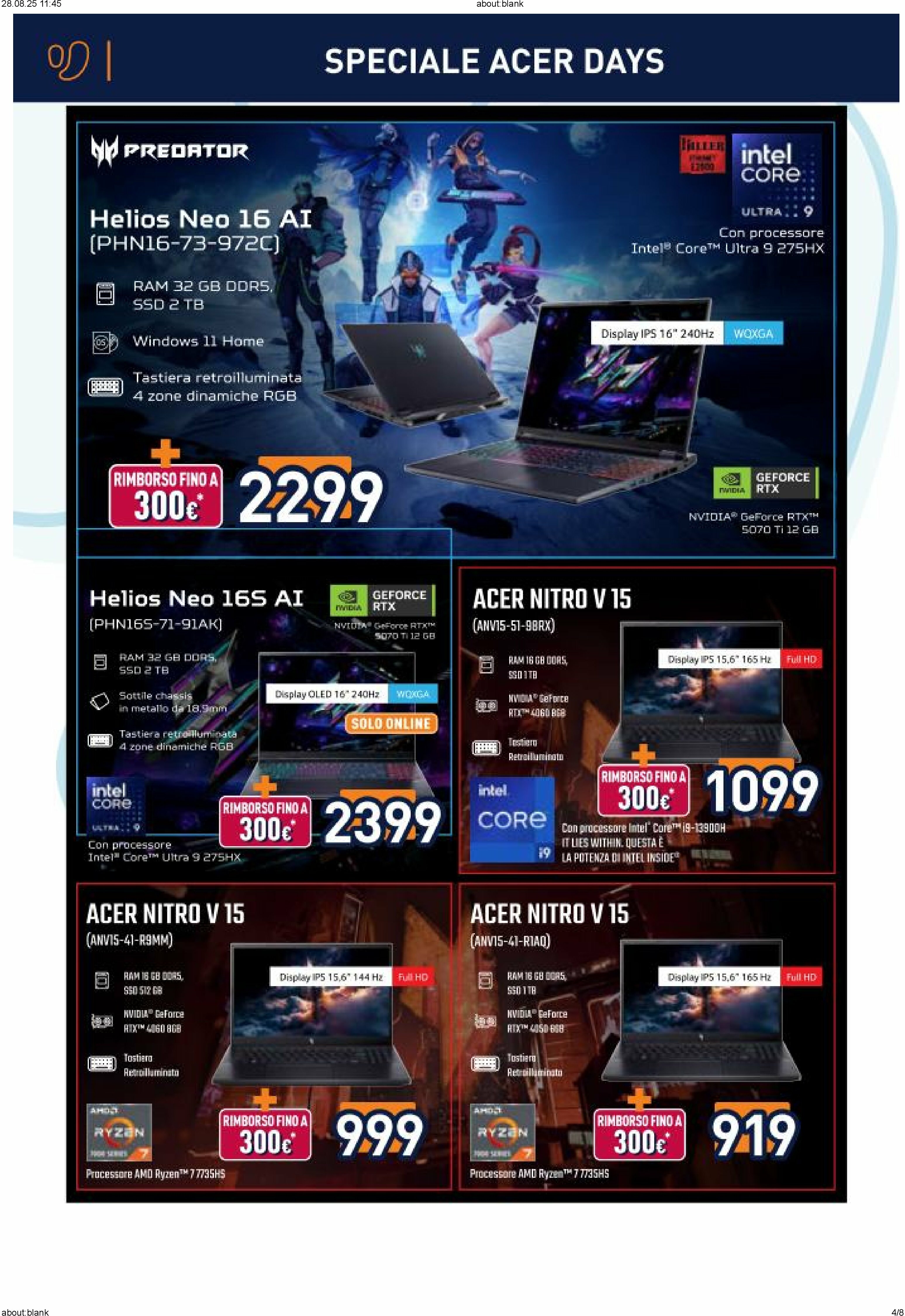 unieuro - Volantino Unieuro - Speciale Acer valido dal 22/08 al 04/09 - page: 4