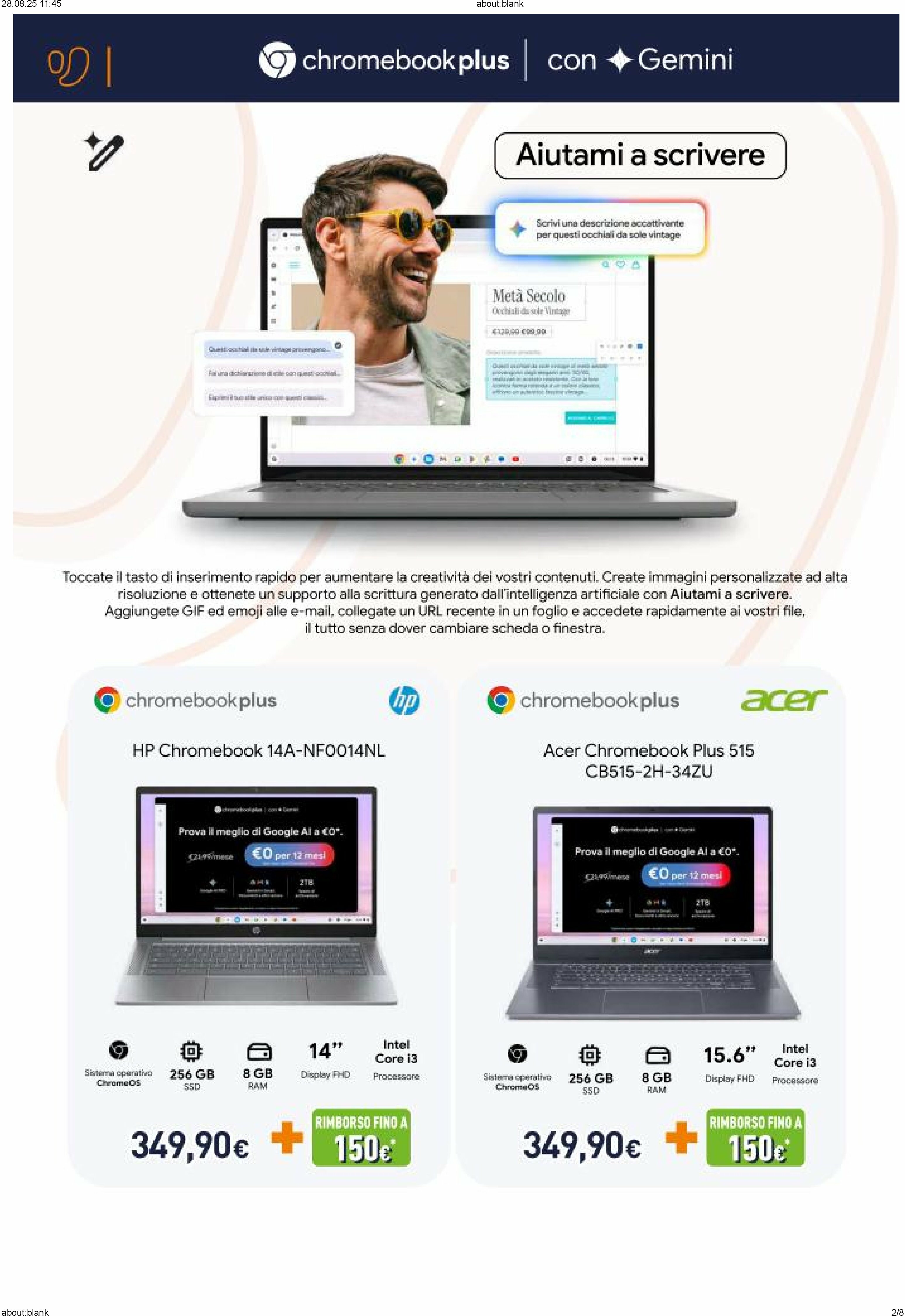 unieuro - Volantino Unieuro - Speciale Chromebook valido dal 22/08 al 04/09 - page: 2