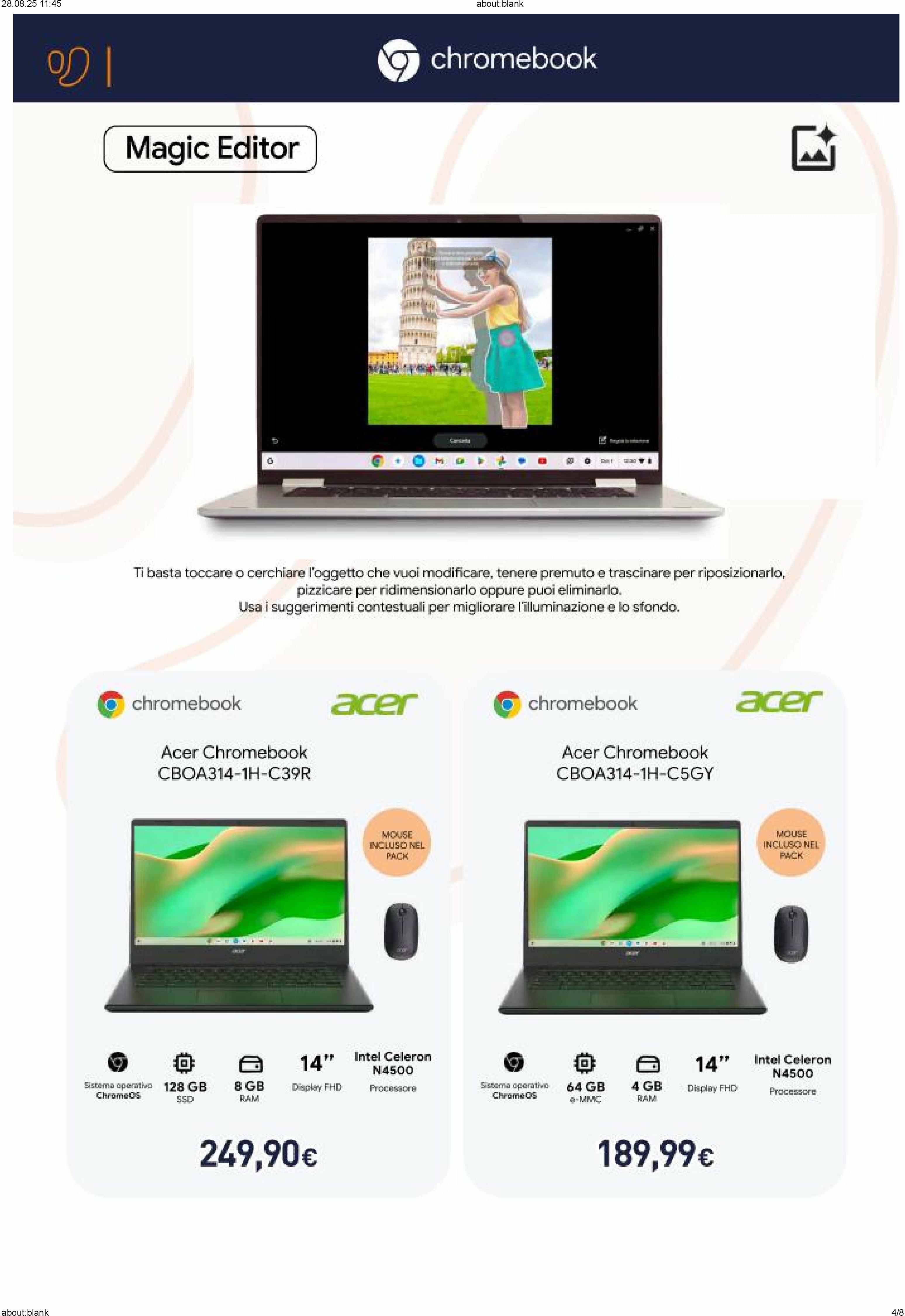 unieuro - Volantino Unieuro - Speciale Chromebook valido dal 22/08 al 04/09 - page: 4