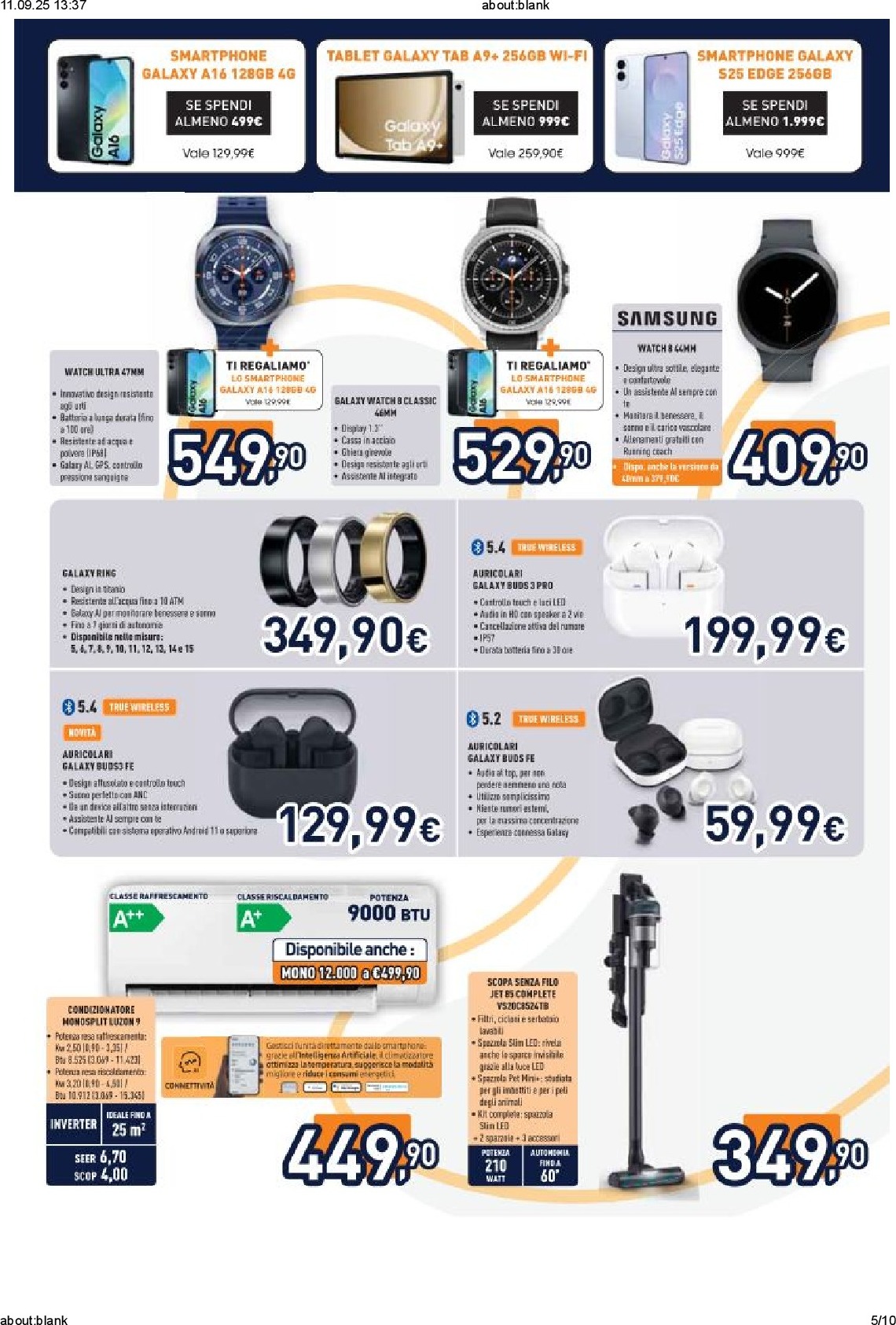 unieuro - Volantino Unieuro - Samsung valido dal 08/09 al 15/09 - page: 5