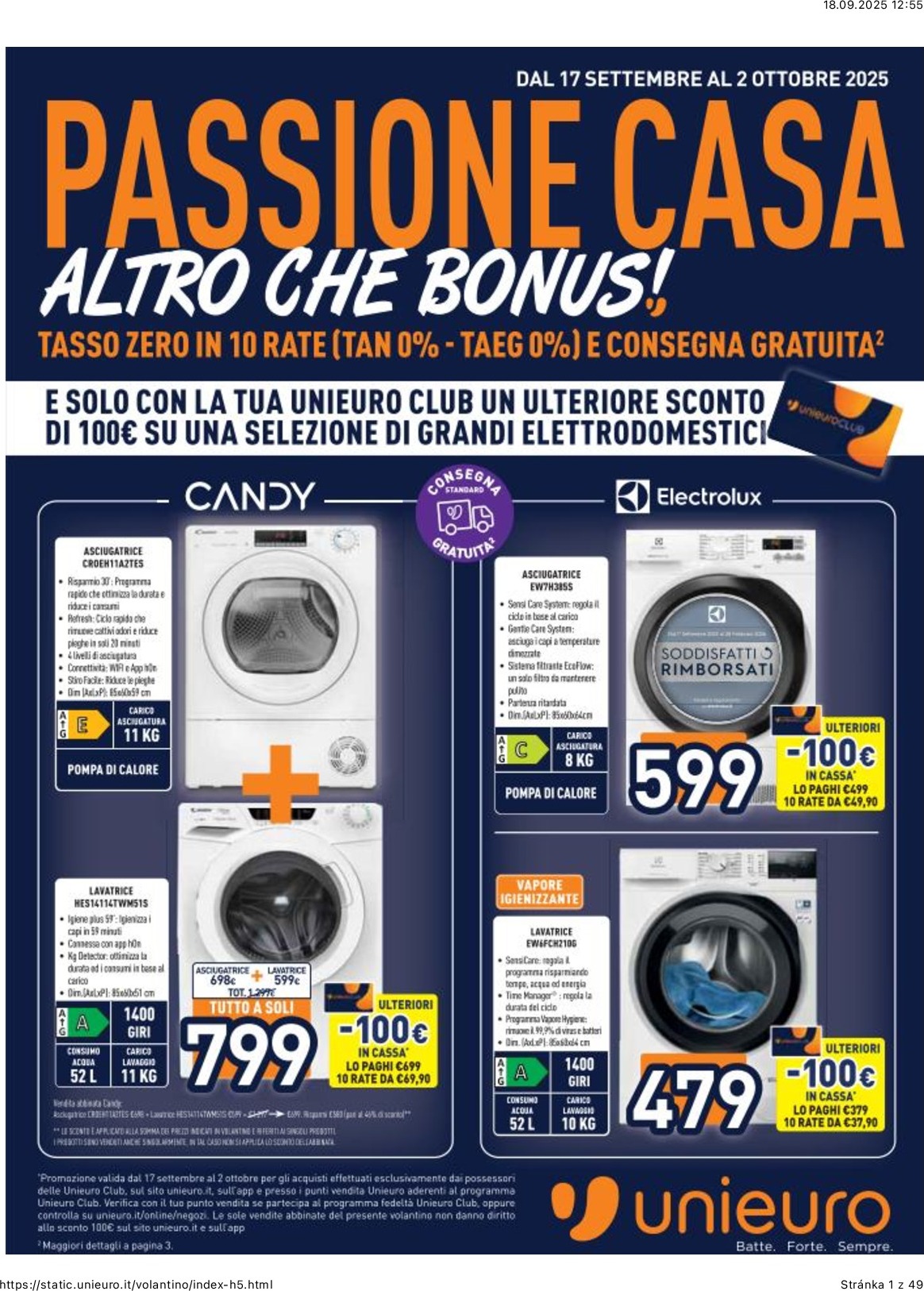 unieuro - Volantino Unieuro valido dal 17/09 al 02/10 - page: 1