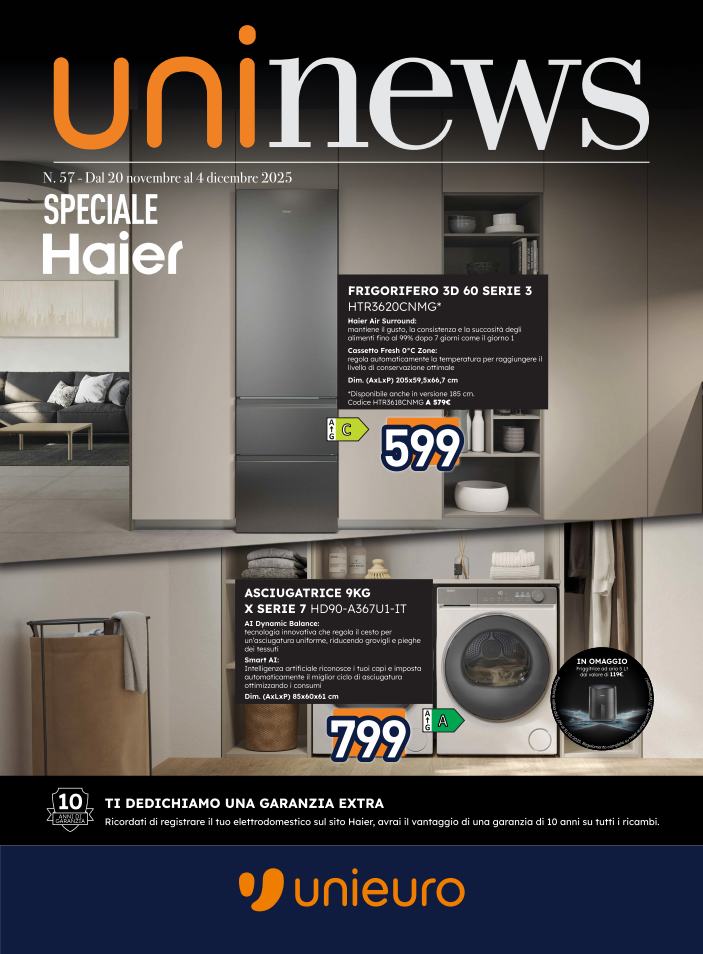unieuro - Volantino Unieuro - News valido dal 20/11 al 04/12