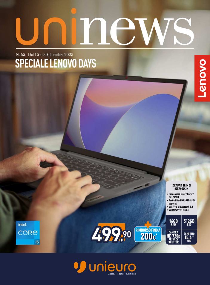 unieuro - Volantino Unieuro - Speciale Lenovo valido dal 15/12 al 30/12 - page: 1