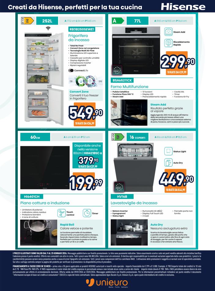 unieuro - Volantino Unieuro - Speciale Hisense valido dal 09/01 al 25/01 - page: 4