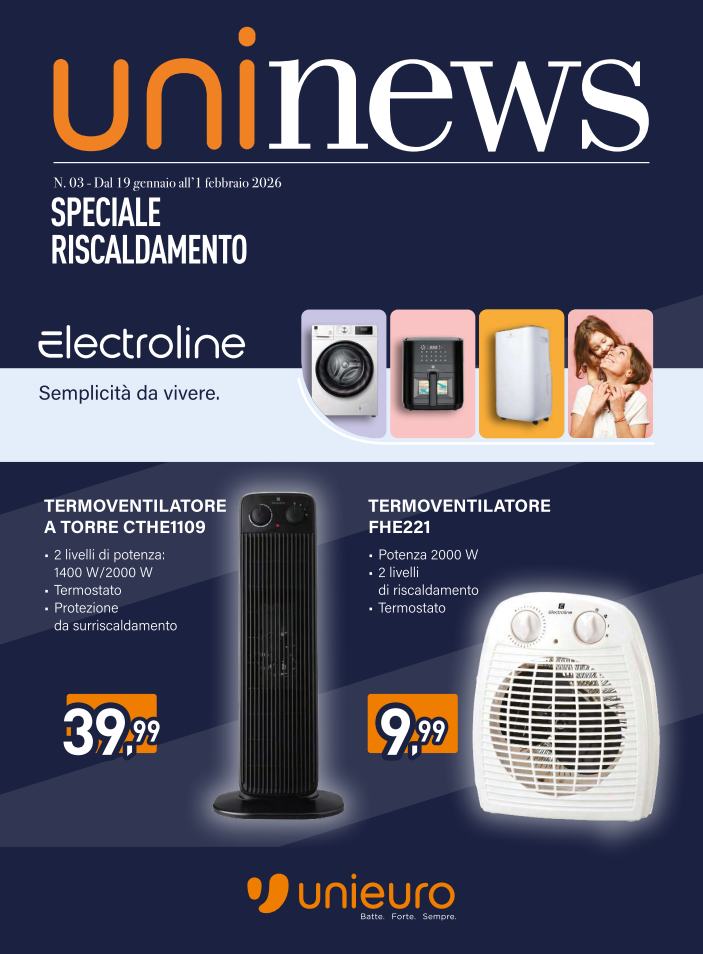 unieuro - Volantino Unieuro - Speciale Riscaldamento valido dal 19/01 al 01/02 - page: 1
