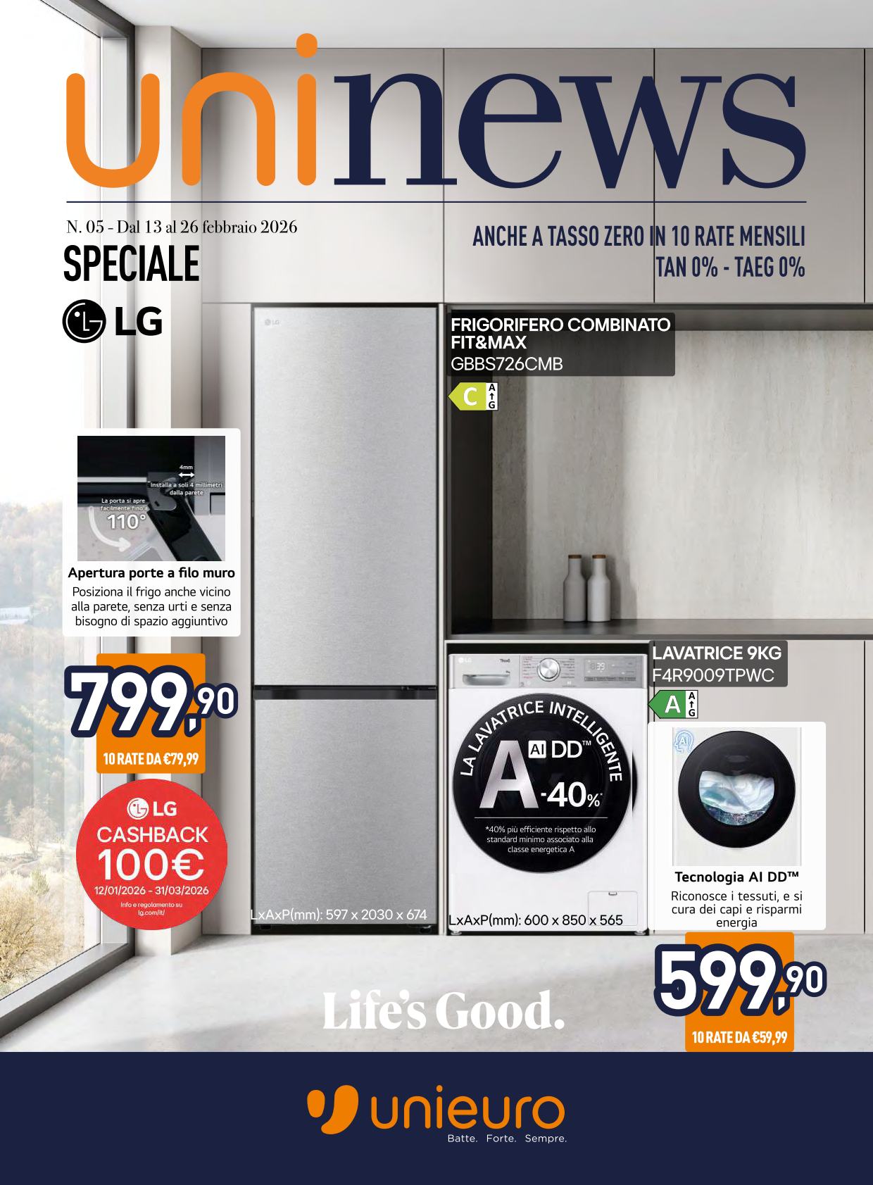 unieuro - Volantino Unieuro - Speciale LG valido dal 13/02/2026 al 26/02/2026
