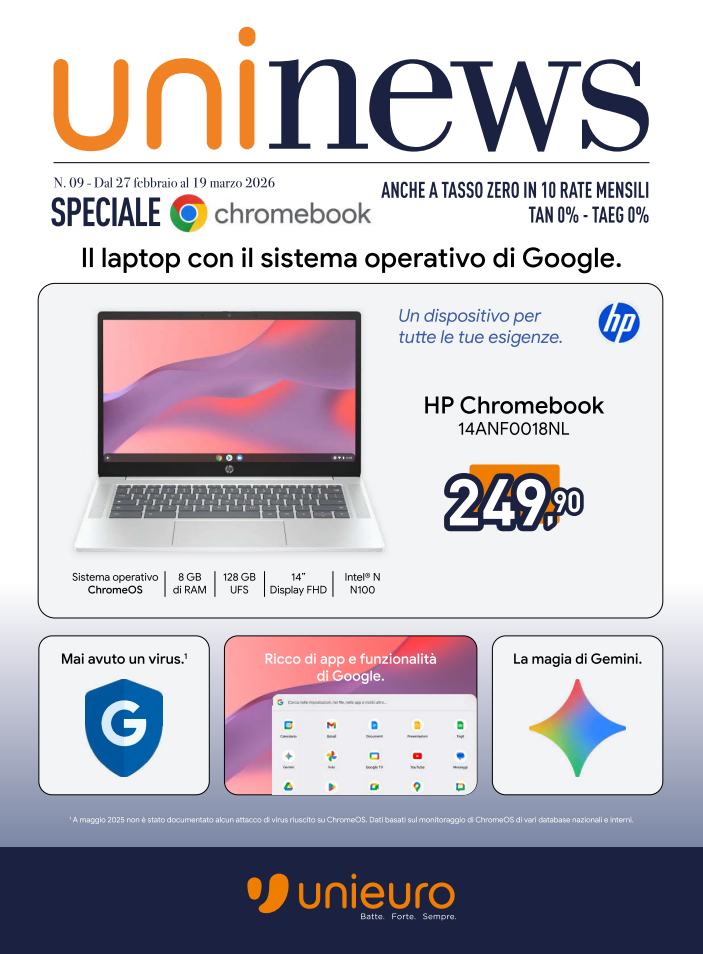 unieuro - Volantino Unieuro - Speciale Chromebook valido dal 27/02/2026 al 19/03/2026 - page: 1